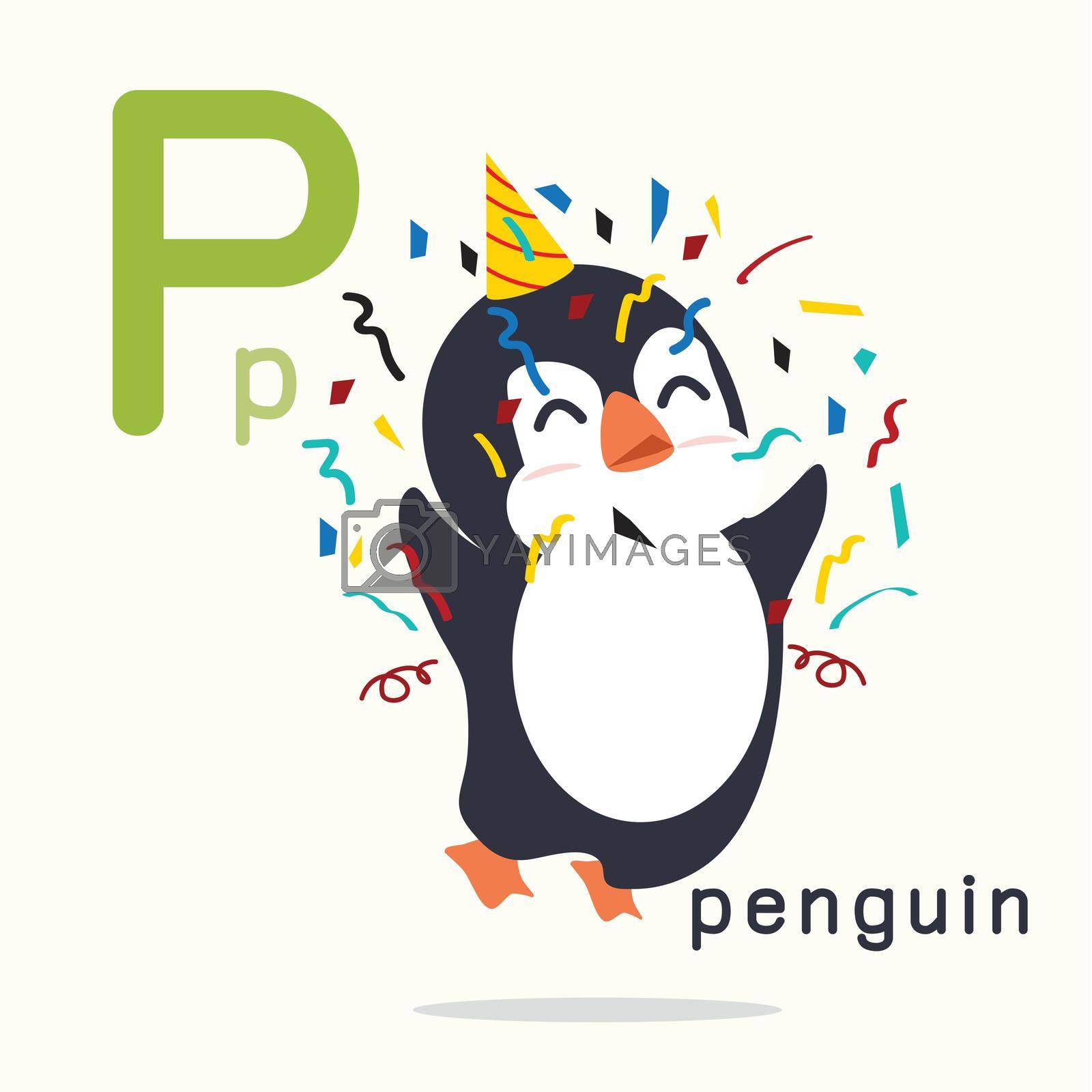Letter P Penguin Alphabets for children 