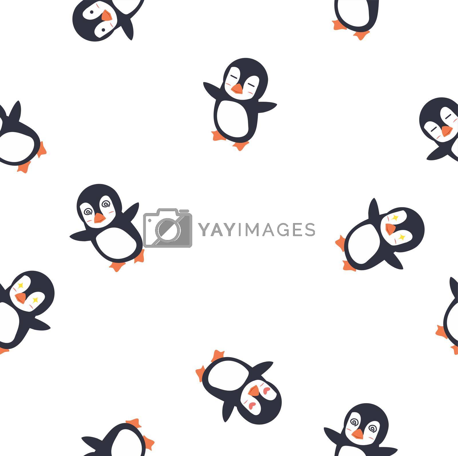 Royalty free image of penguin emotion face seamless pattern by focus_bell