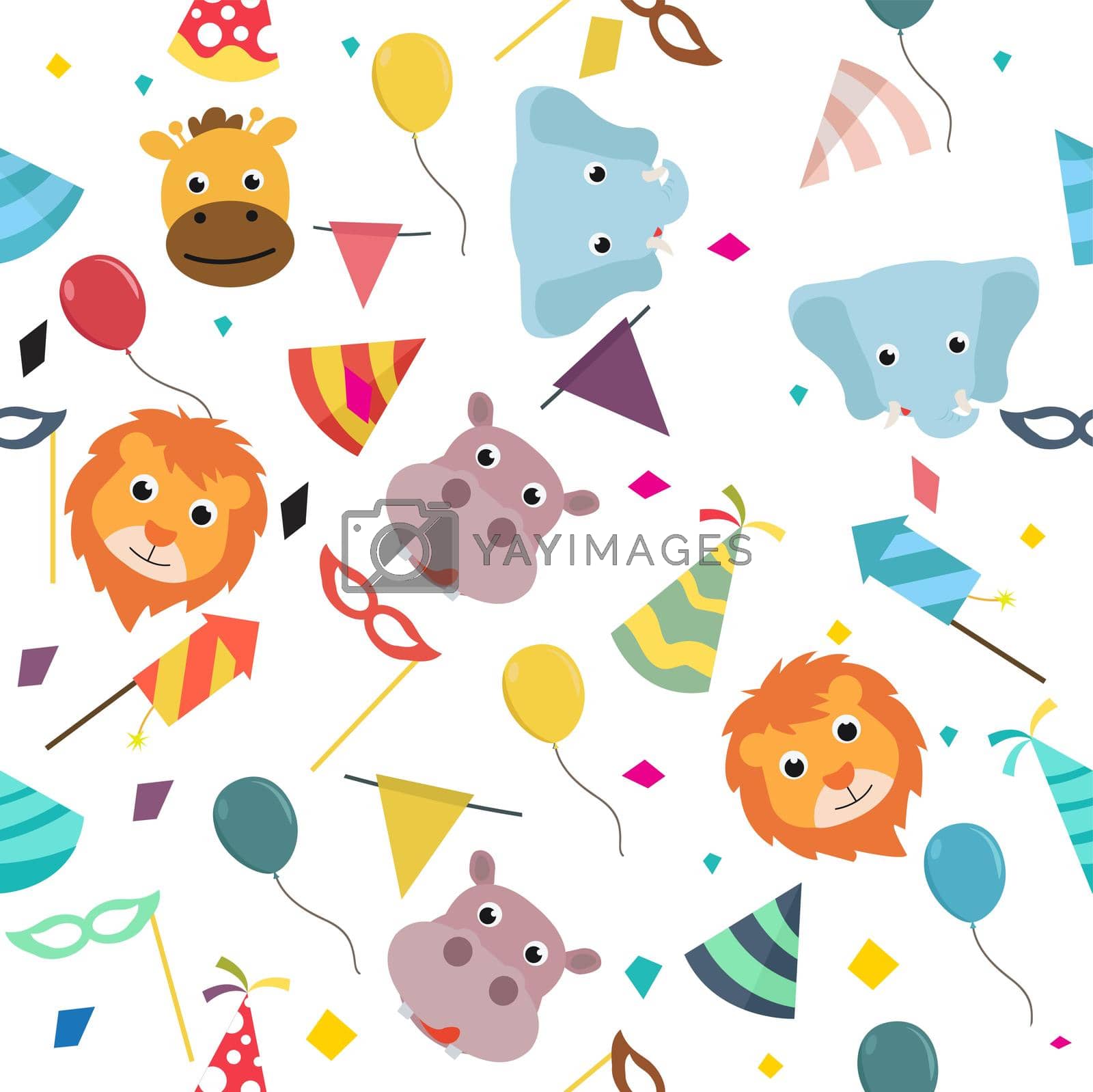 animals carnival Colorful party pattern