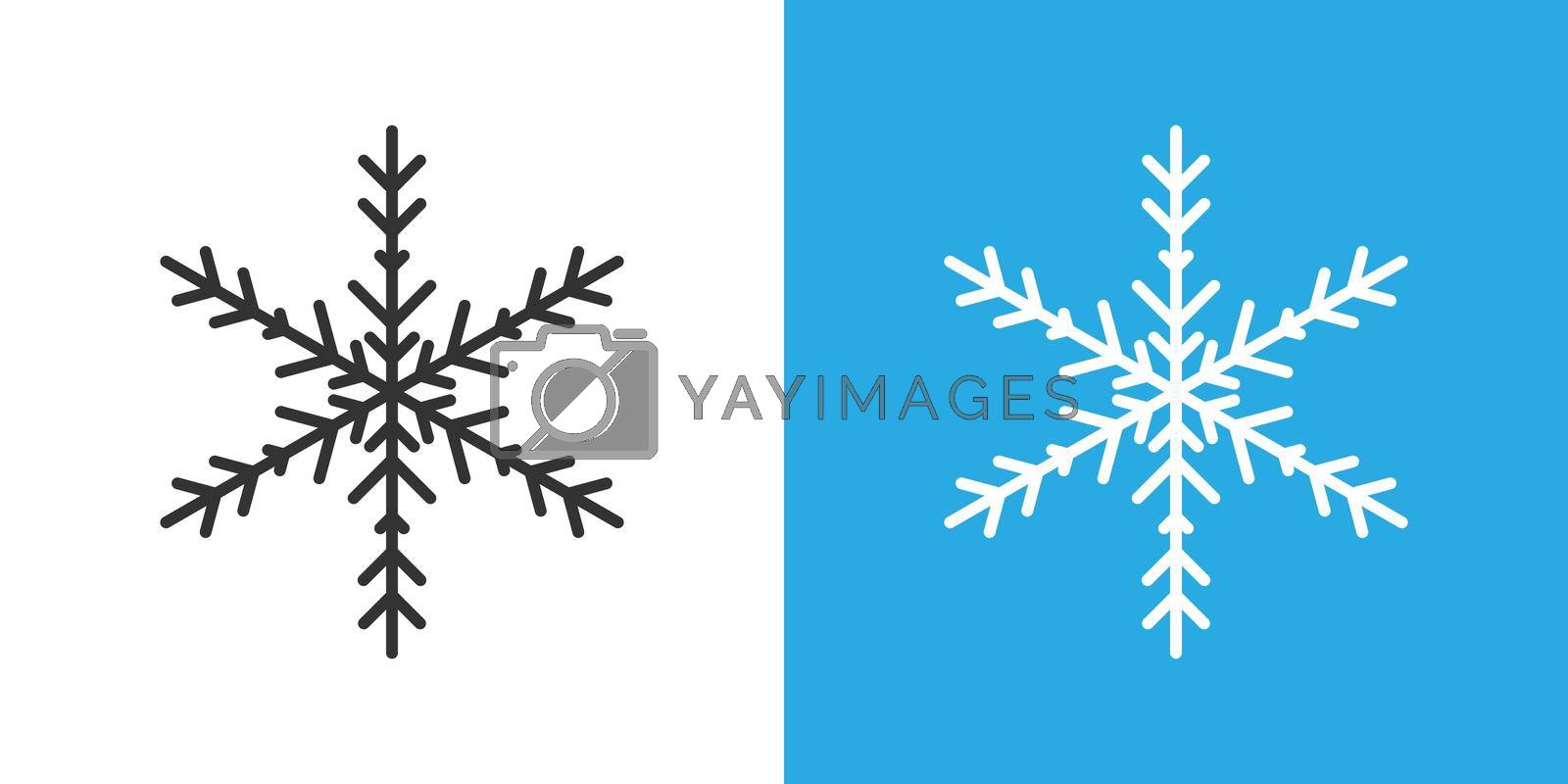 Royalty free image of Snowflake icon in flat style. Snow flake winter vector illustration on isolated background. Christmas snowfall ornament business concept. by LysenkoA