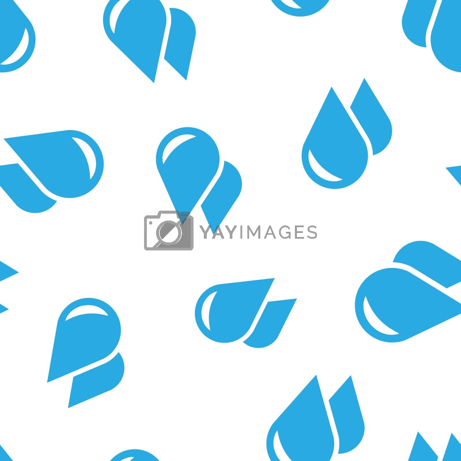 Royalty free image of Water drop icon seamless pattern background. Raindrop vector illustration. Droplet water blob symbol pattern. by LysenkoA