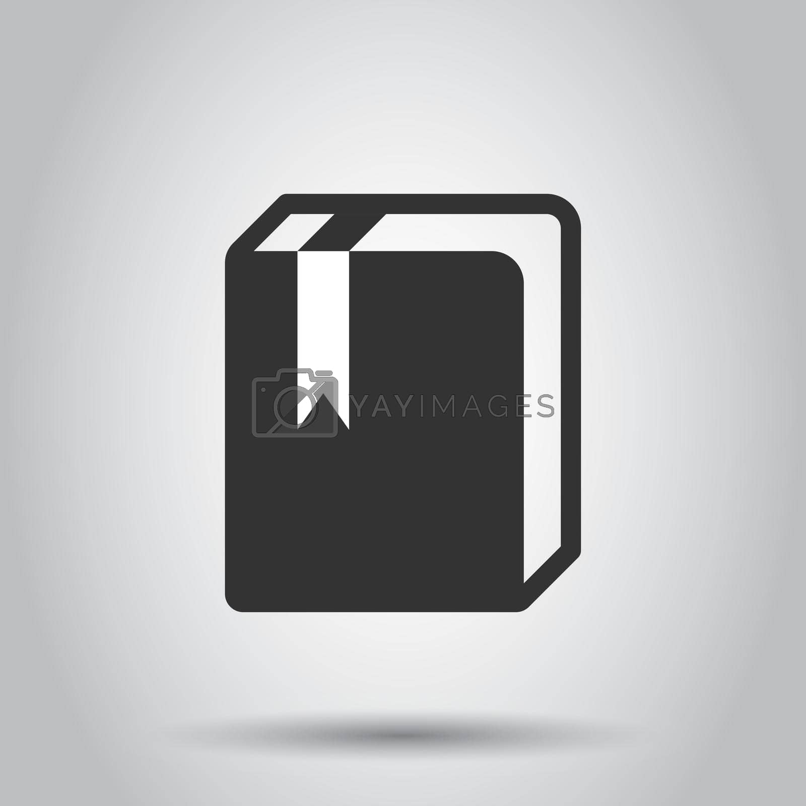 Book library vector icon in flat style. Education symbol illustration on white background. Book business concept.