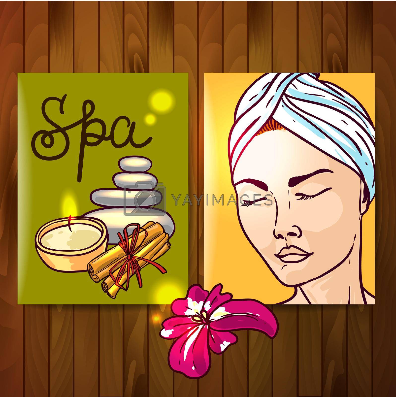 Beautiful hand drawn vector illustration spa for your design