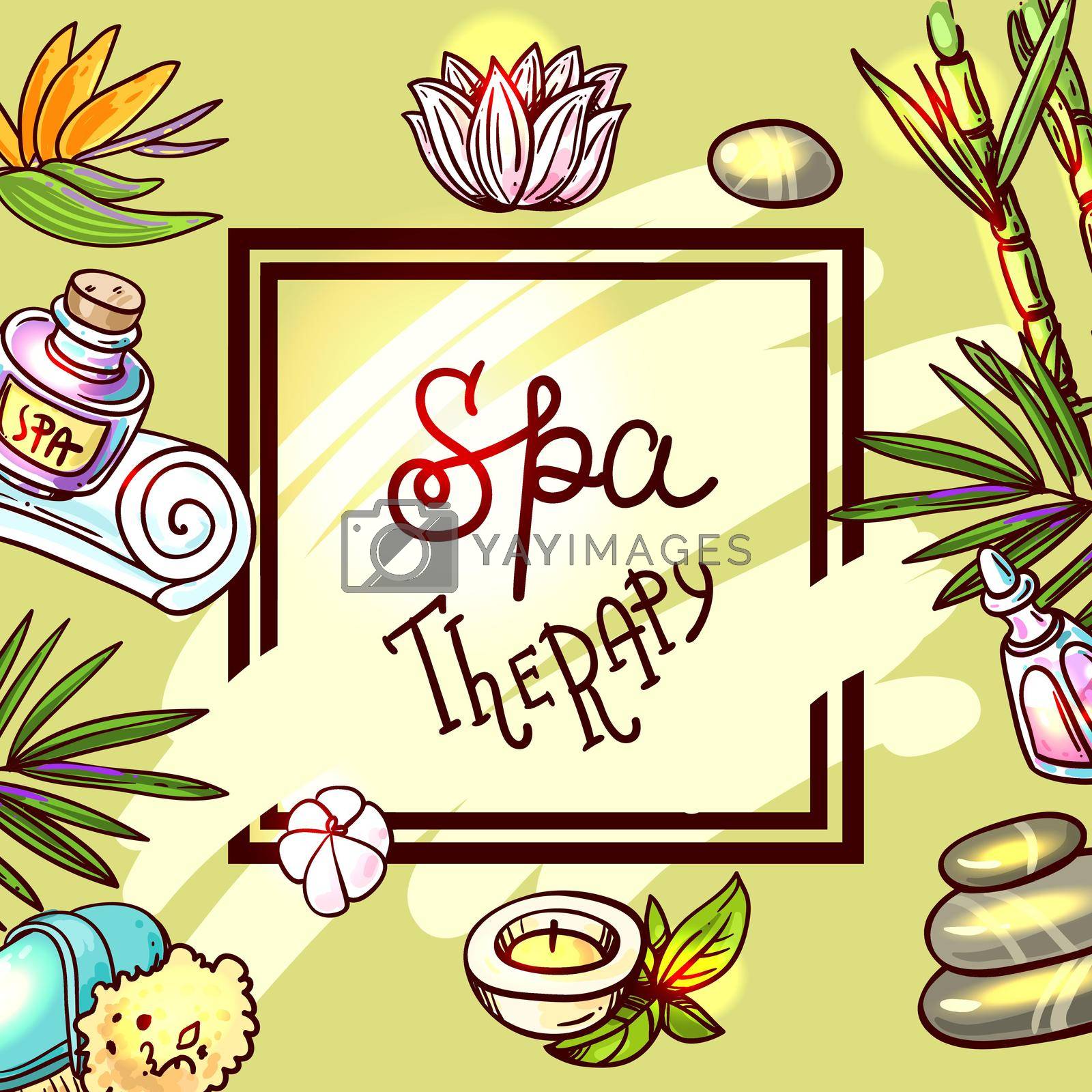 Beautiful hand drawn vector illustration spa for your design