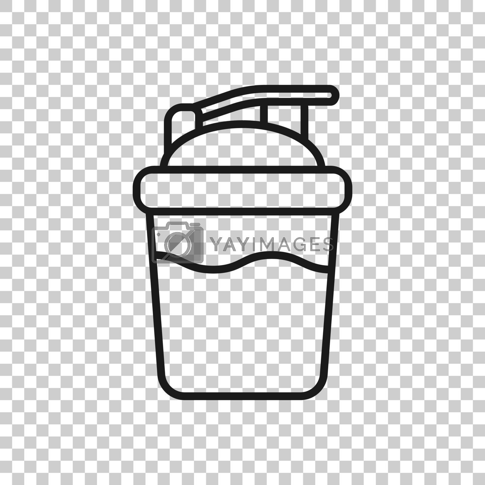Shaker icon in transparent style. Sport bottle vector illustration on isolated background. Fitness container business concept.