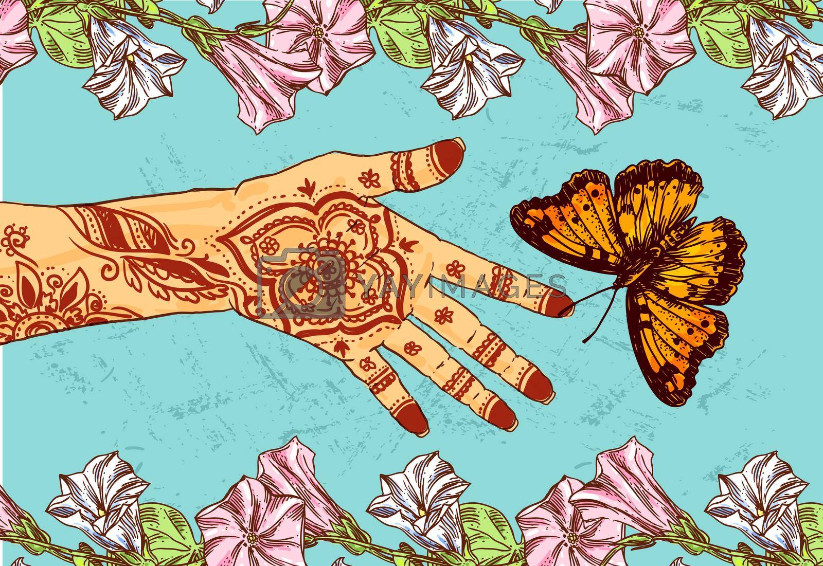 Royalty free image of hand and butterfly by steshnikova