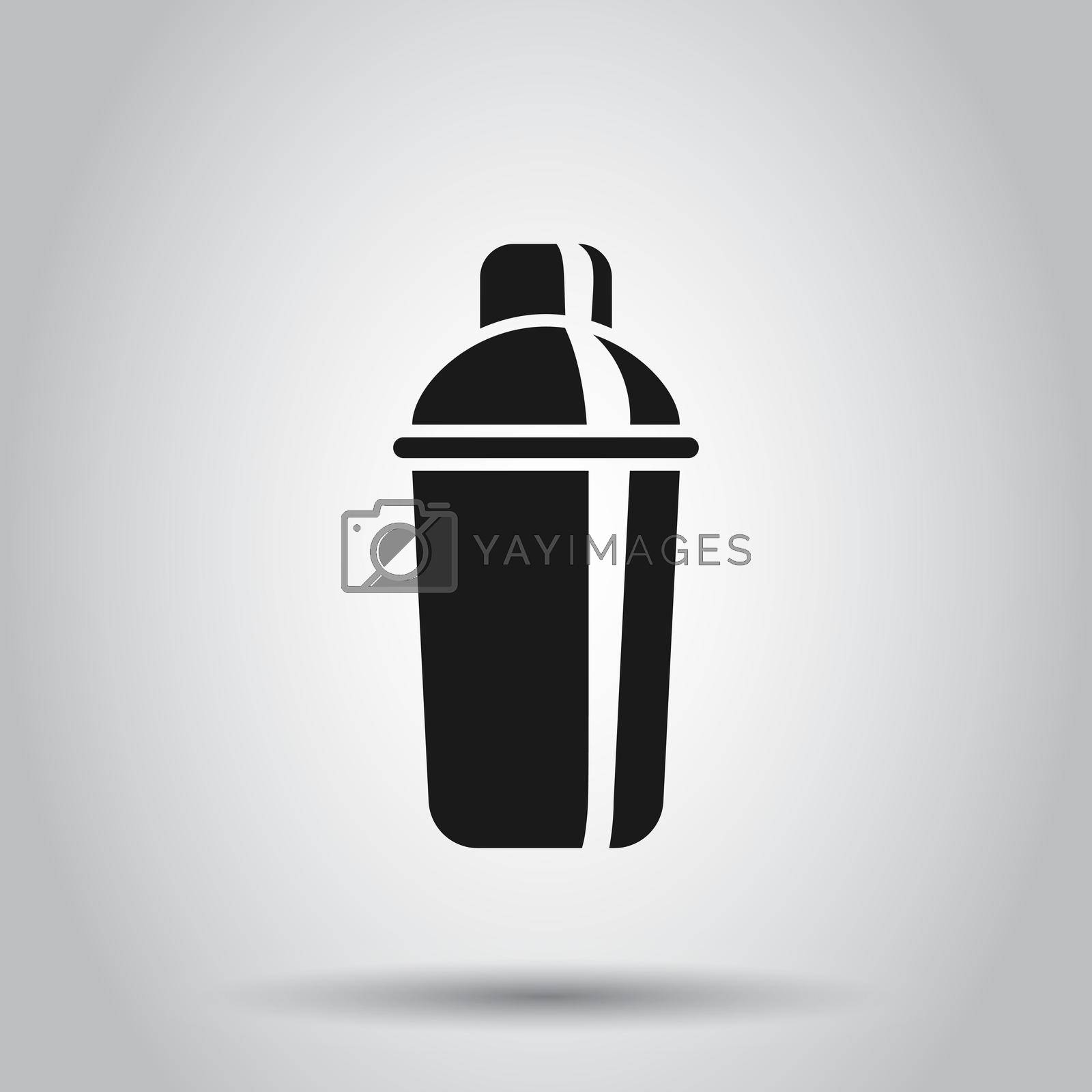 Shaker icon in flat style. Sport bottle vector illustration on isolated background. Fitness container business concept.
