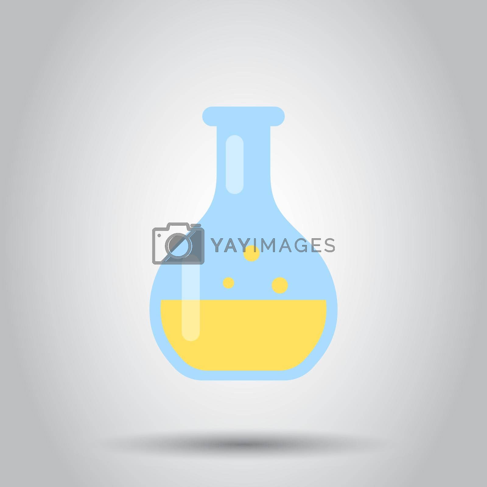 Royalty free image of Chemistry beakers sign icon in flat style. Flask test tube vector illustration on isolated background. Alchemy business concept. by LysenkoA