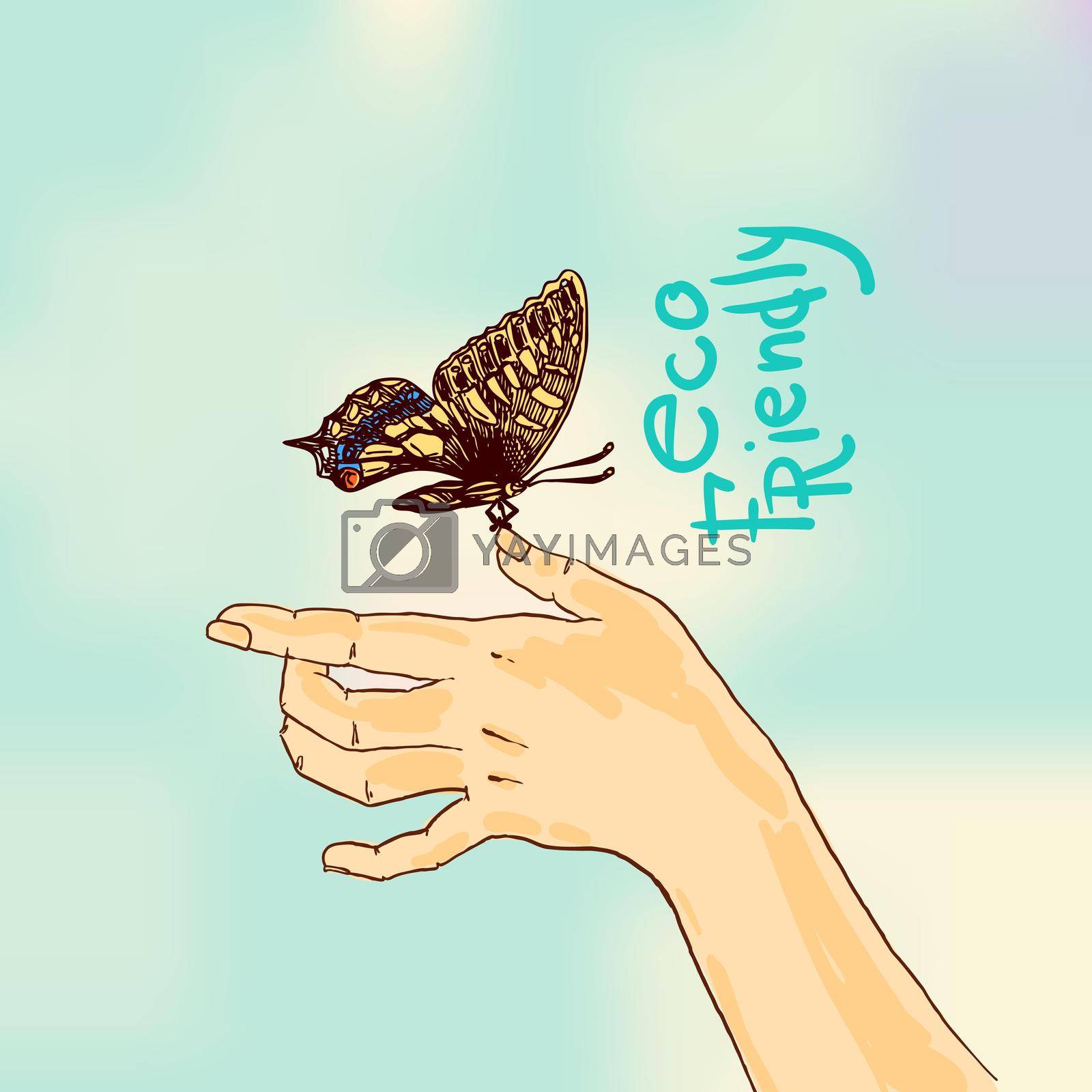 Royalty free image of butterfly sketch eco friendly by steshnikova