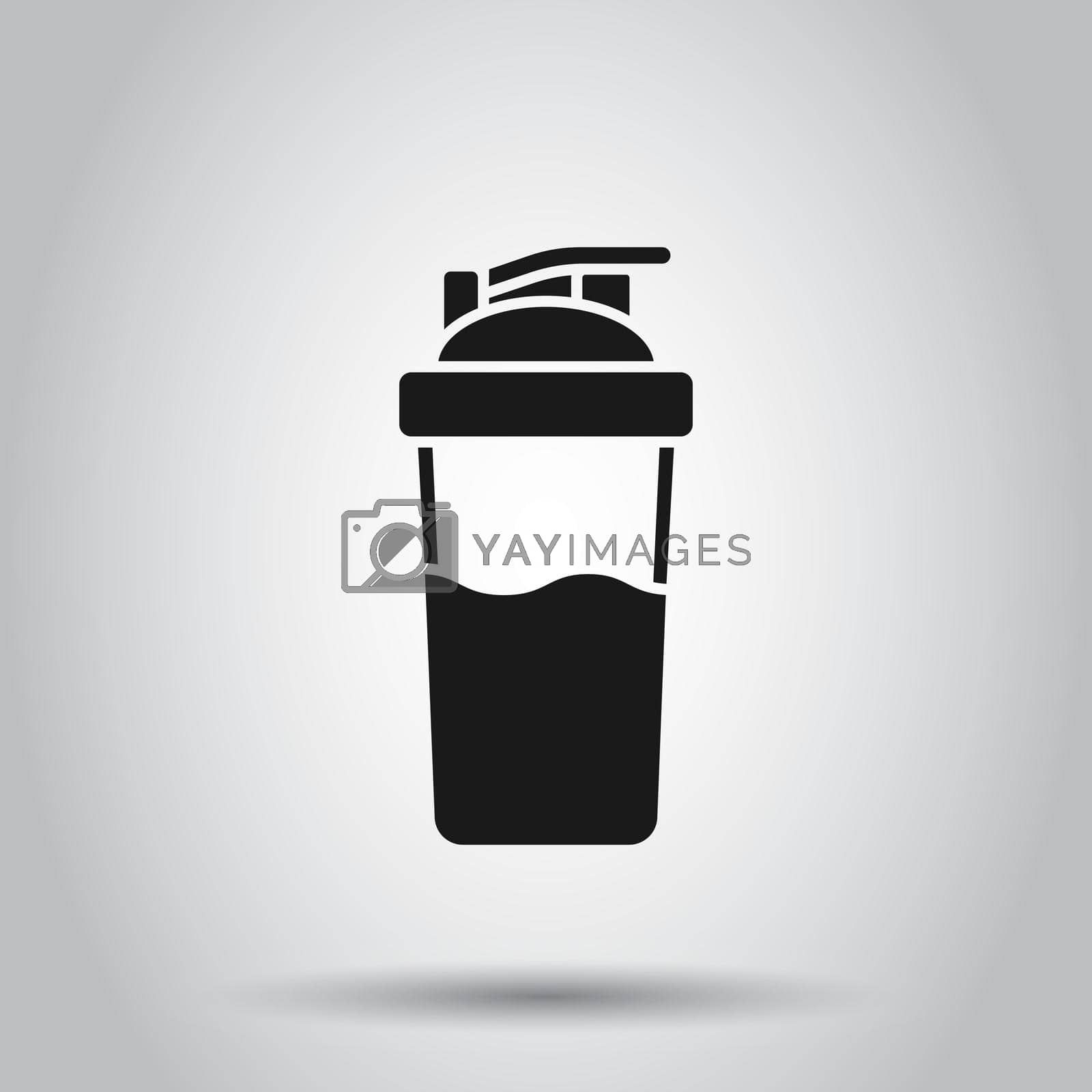 Shaker icon in flat style. Sport bottle vector illustration on isolated background. Fitness container business concept.