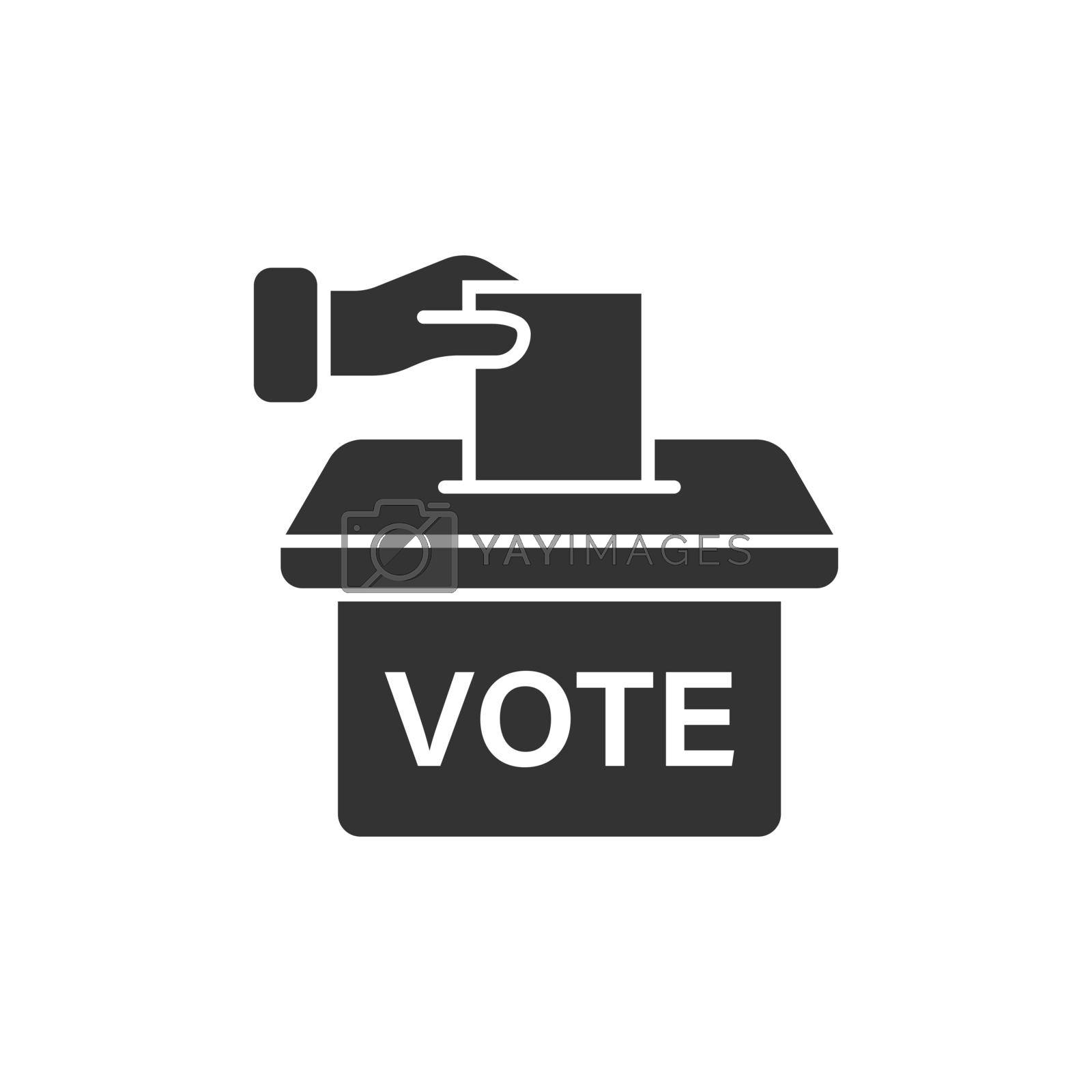 Royalty free image of Vote icon in flat style. Ballot box vector illustration on white isolated background. Election business concept. by LysenkoA