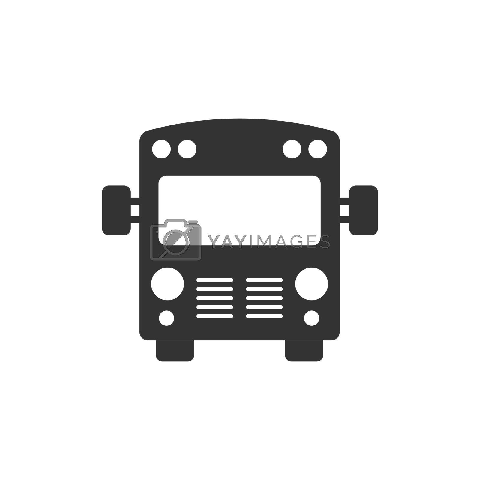 Bus icon in flat style. Coach car vector illustration on white isolated background. Autobus business concept.