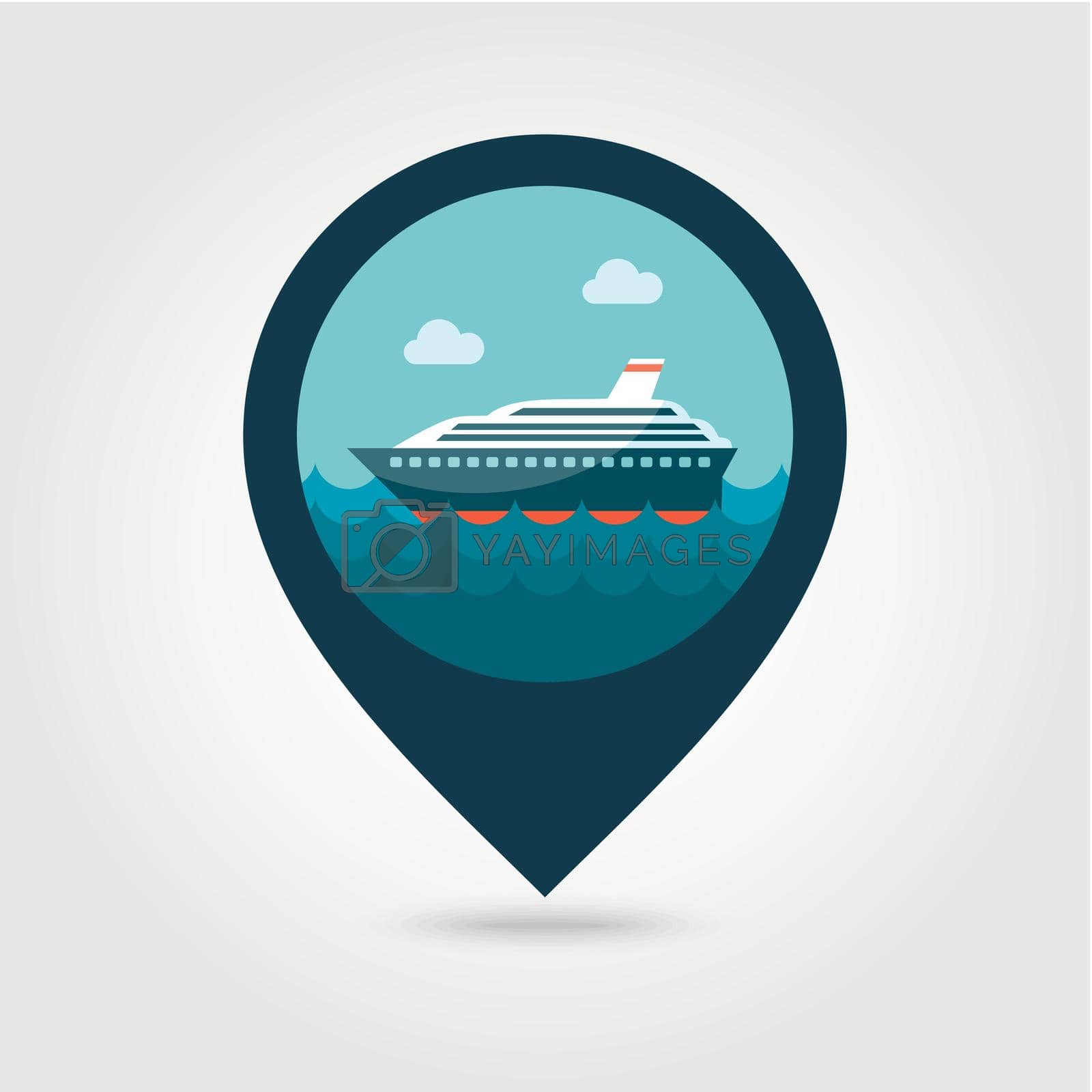 Royalty free image of Cruise liner pin map icon. Summer. Vacation by nosik