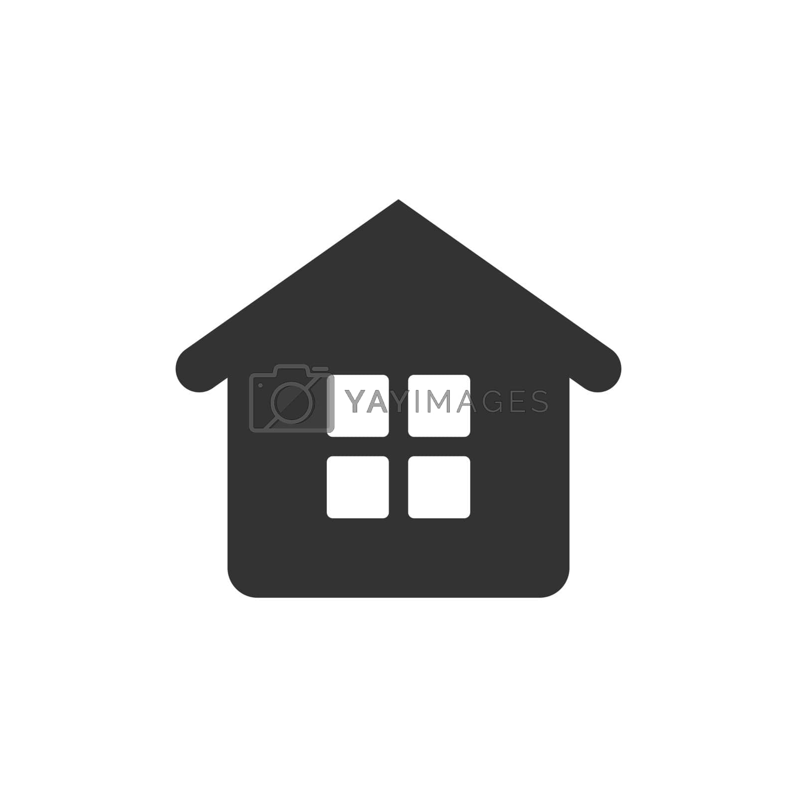 Royalty free image of House building icon in flat style. Home apartment vector illustration on white isolated background. House dwelling business concept. by LysenkoA