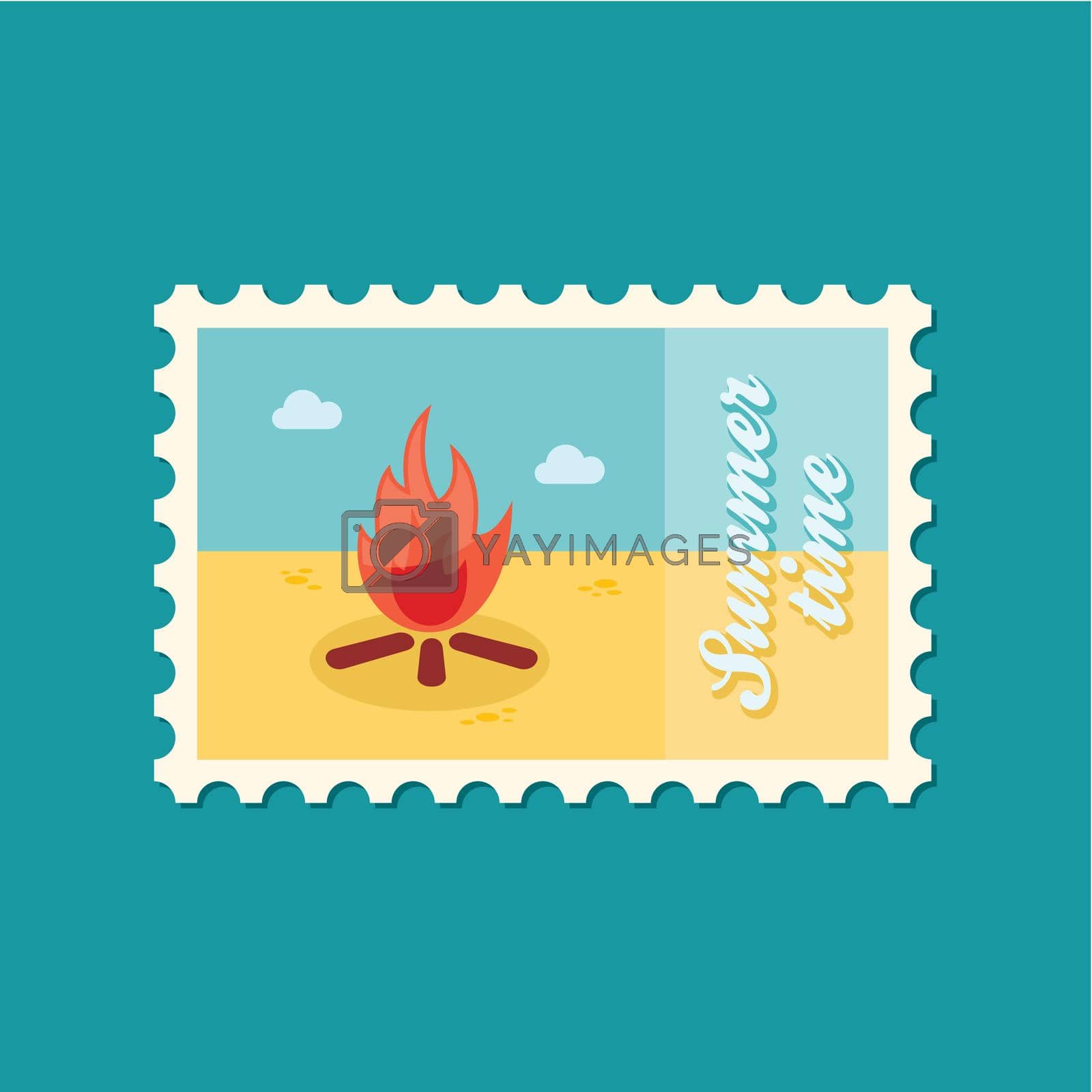 Royalty free image of Bonfire flat stamp by nosik
