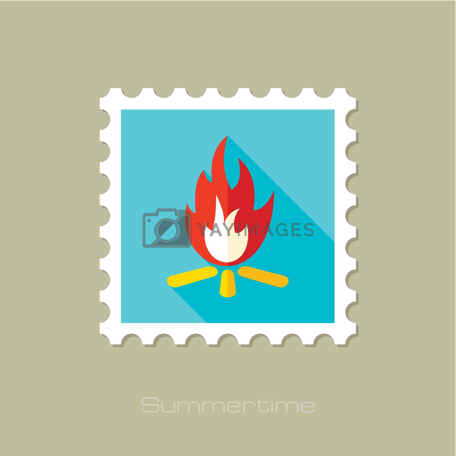 Royalty free image of Bonfire flat stamp with long shadow by nosik