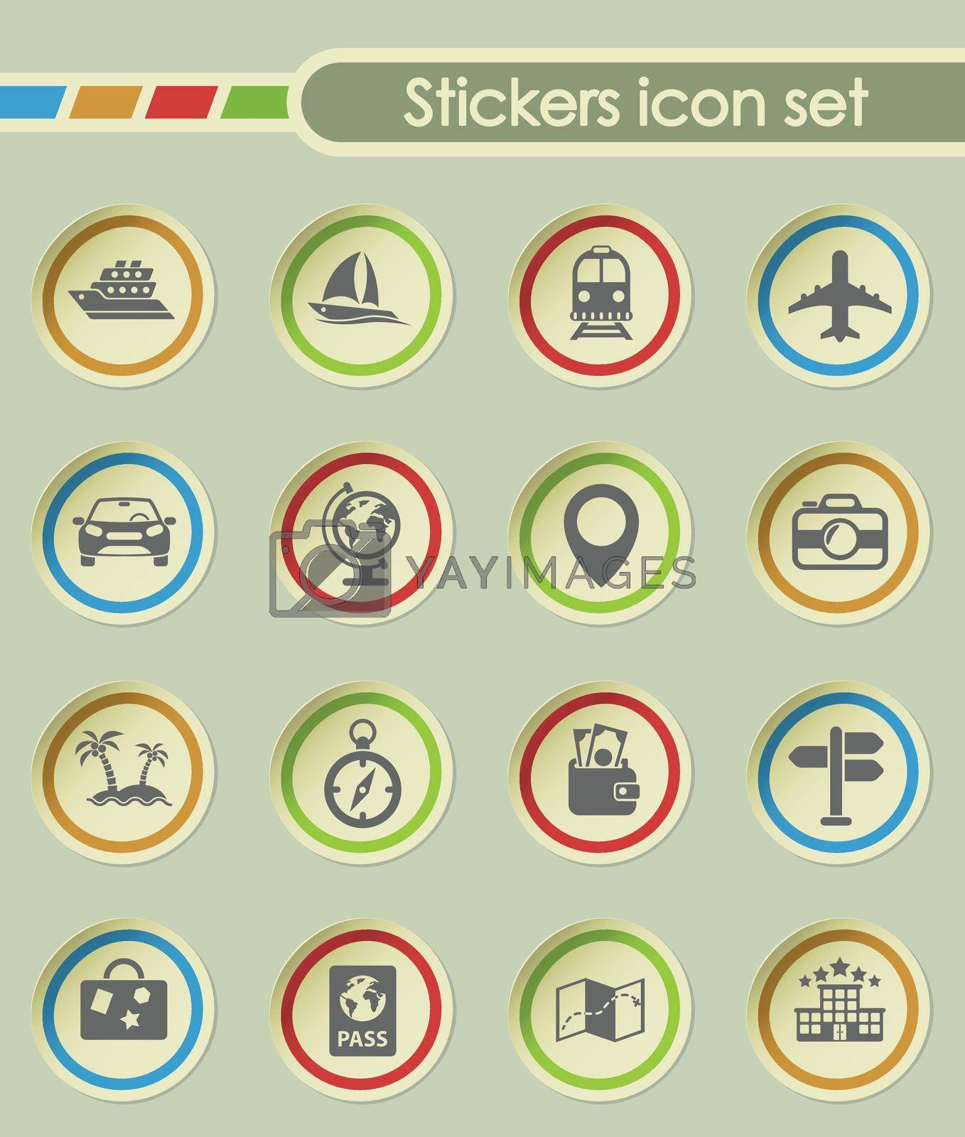 travel round sticker icons for your creative ideas