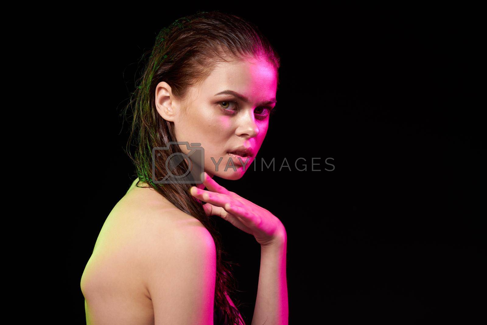 Royalty free image of portrait of a woman attractive glance posing luxury studio lifestyle by Vichizh
