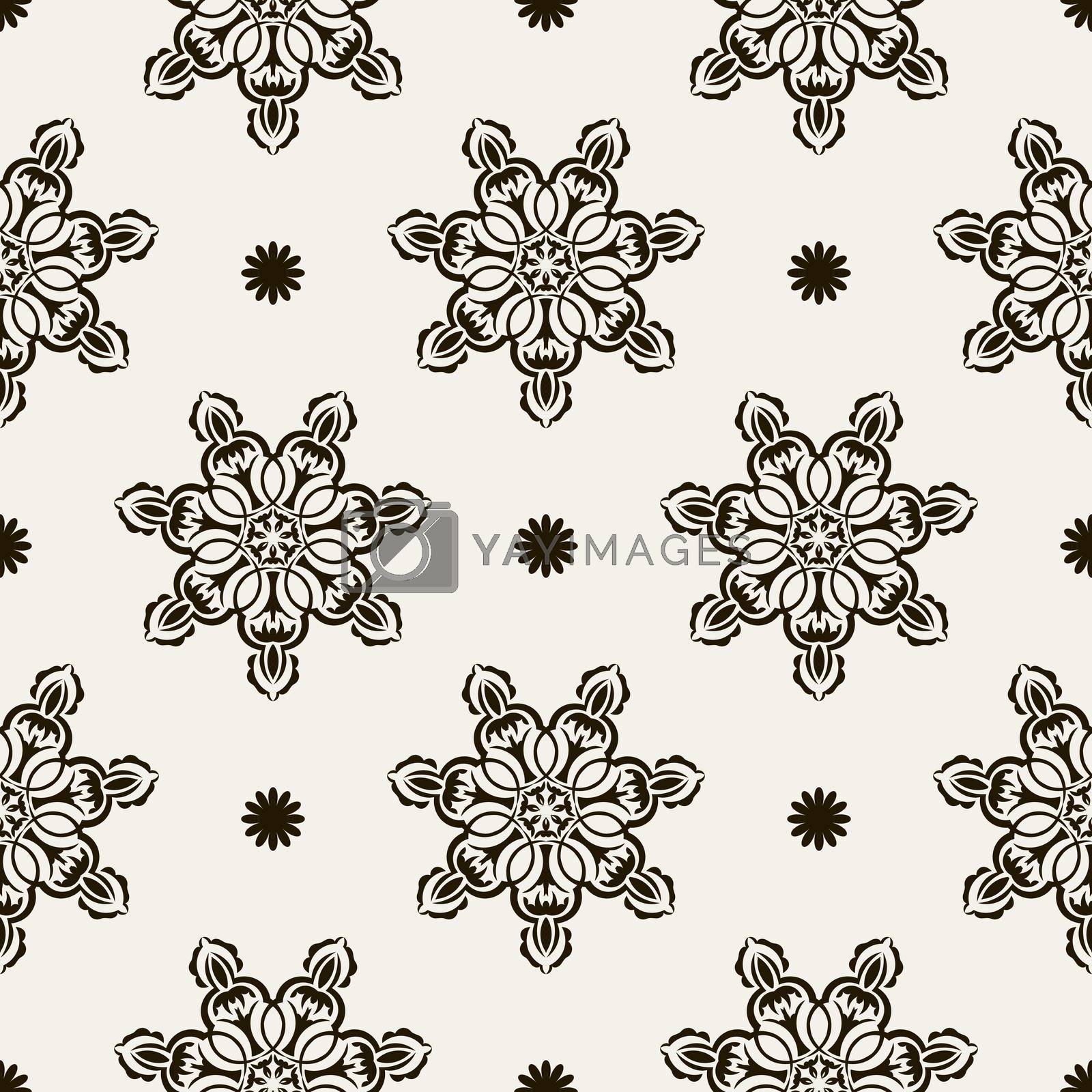 Retro seamless pattern with ornament. Good for clothing, textiles, backgrounds and prints. Vector illustration.