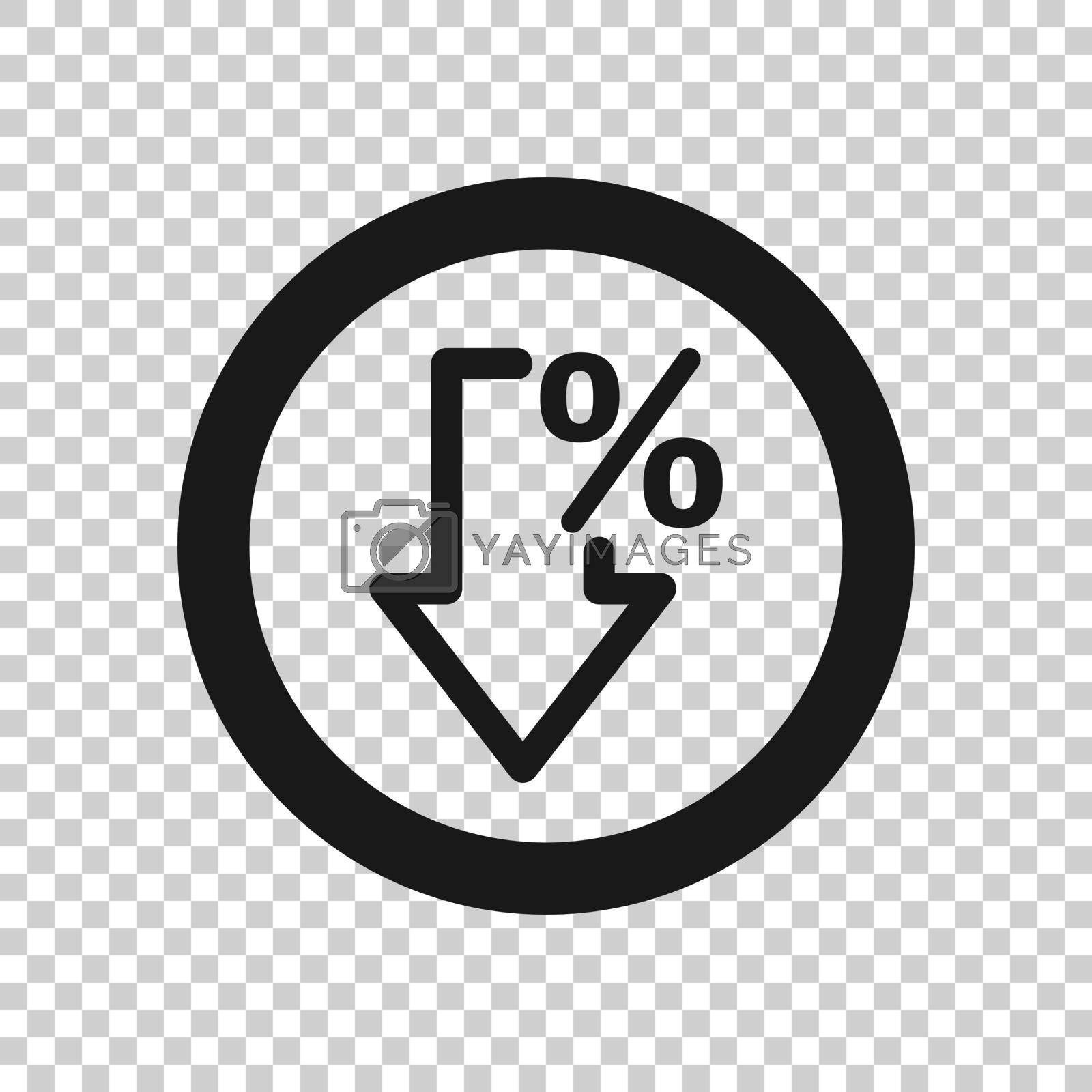 Royalty free image of Decline arrow icon in flat style. Decrease vector illustration on white isolated background. Revenue model business concept. by LysenkoA