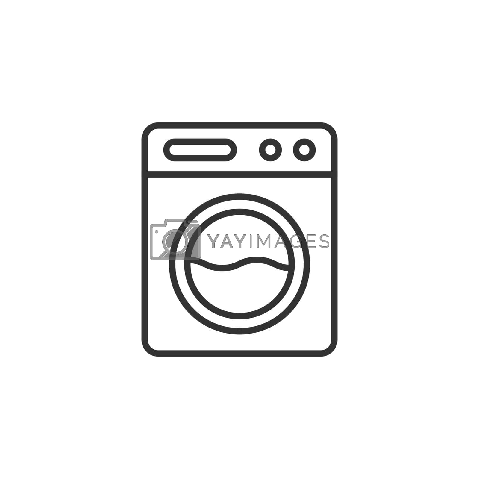Royalty free image of Washing machine icon in flat style. Washer vector illustration on white isolated background. Laundry business concept. by LysenkoA