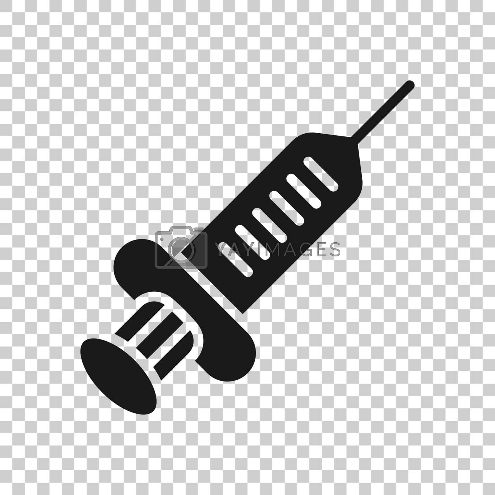 Royalty free image of Syringe icon in flat style. Inject needle vector illustration on white isolated background. Drug dose business concept. by LysenkoA
