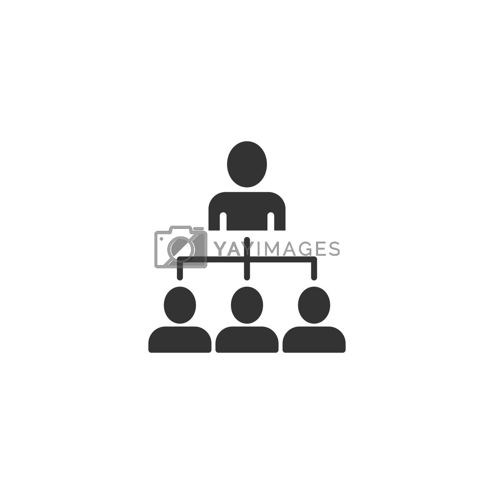 Royalty free image of Corporate organization chart with business people vector icon in flat style. People cooperation illustration on white background. Teamwork business concept. by LysenkoA