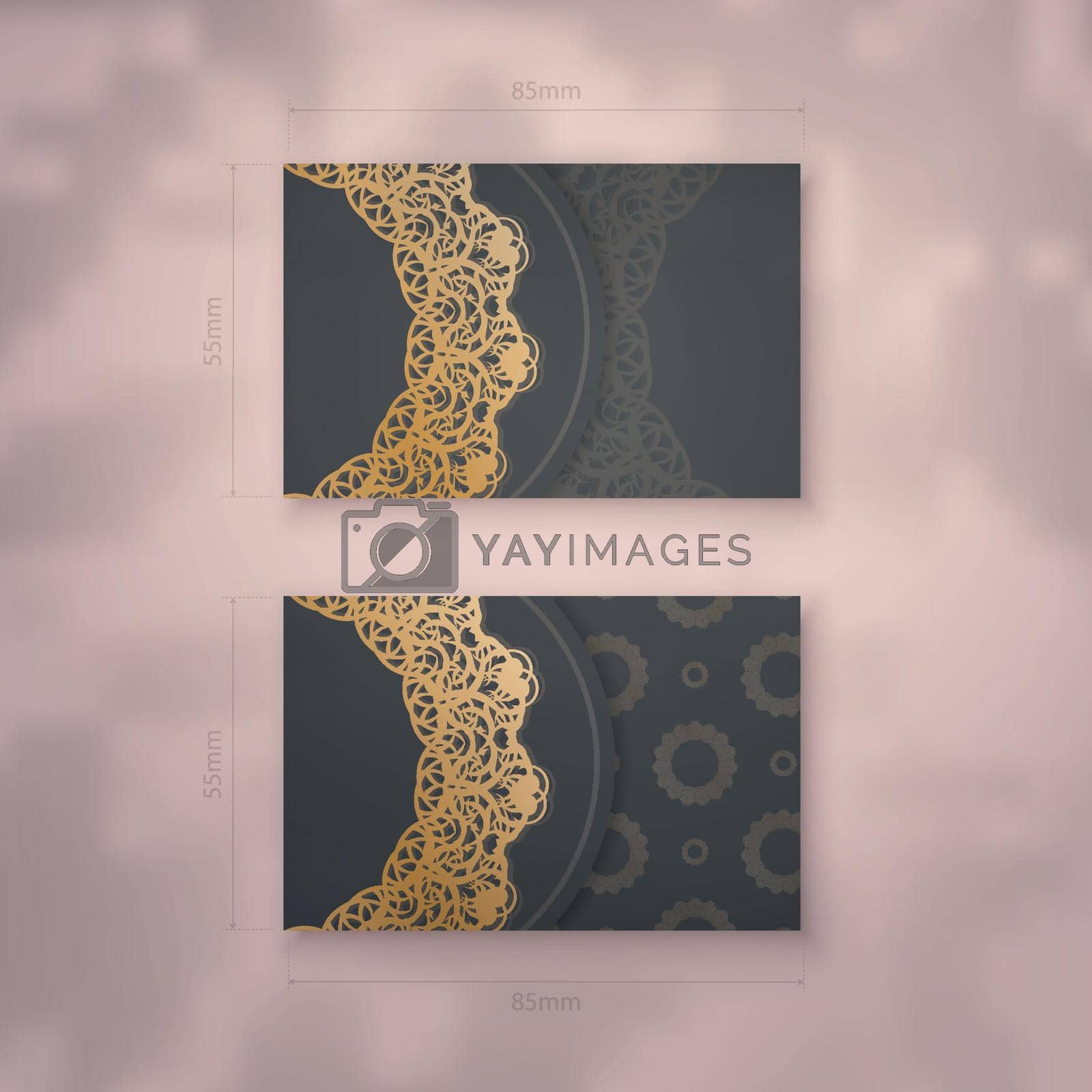 Royalty free image of Presentable business card in black with antique gold pattern for your personality. by Javvani