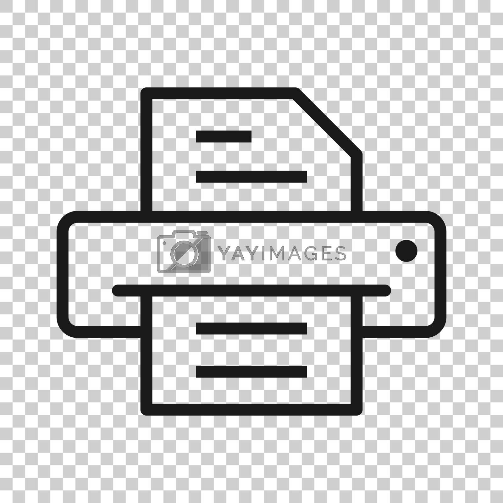 Royalty free image of Office printer icon in flat style. Fax vector illustration on white isolated background. Text printout business concept. by LysenkoA