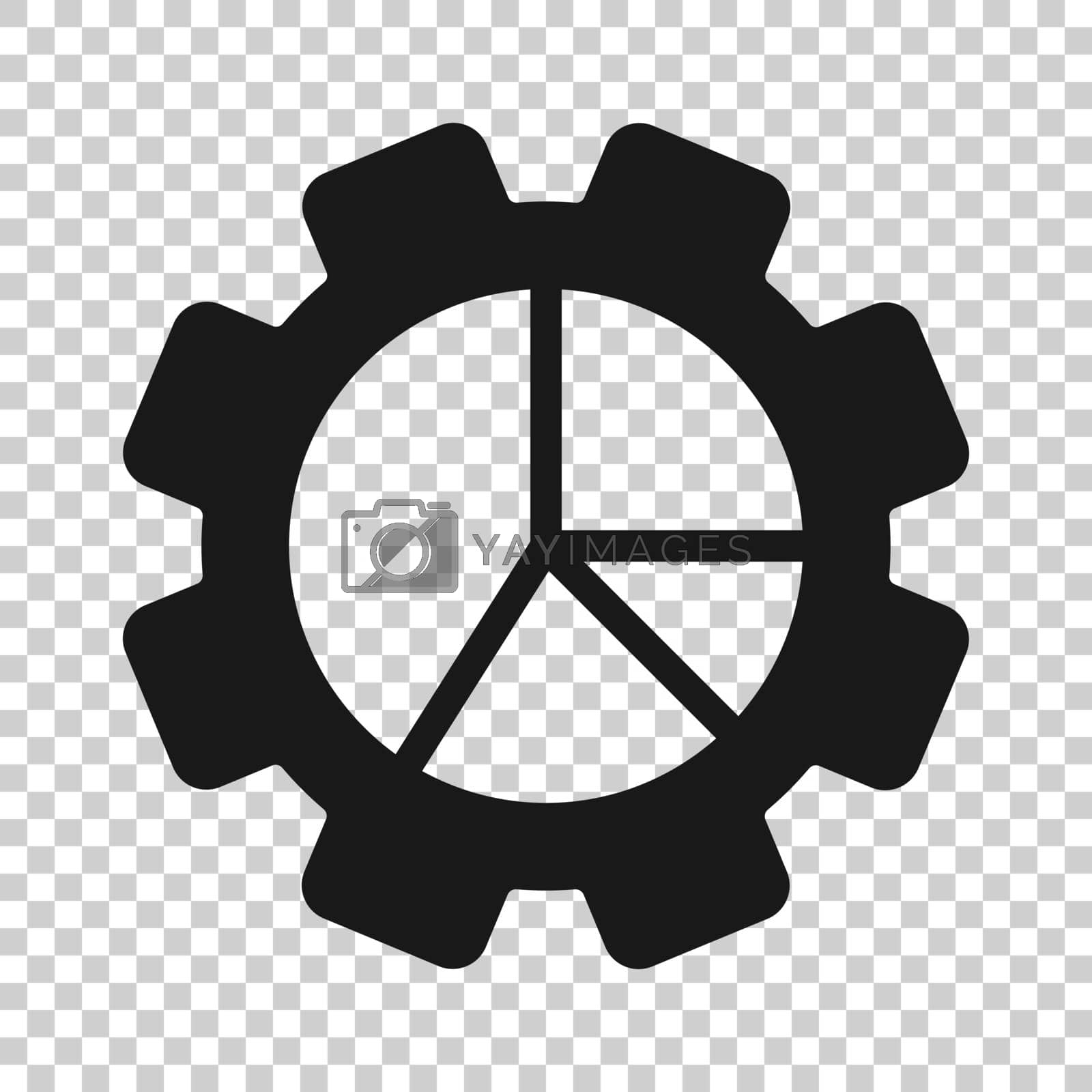 Royalty free image of Workflow chart icon in flat style. Gear with diagram vector illustration on white isolated background. Process organization business concept. by LysenkoA