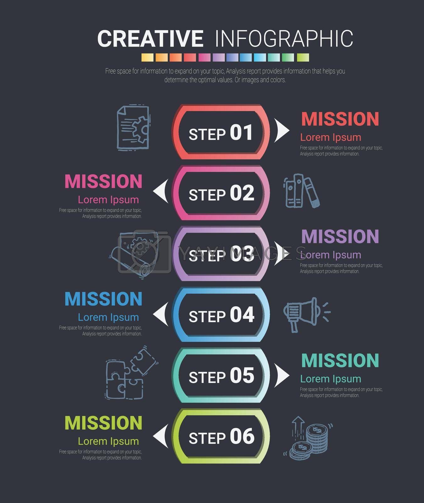 Royalty free image of Infographic template with numbers 6 option by Auchara