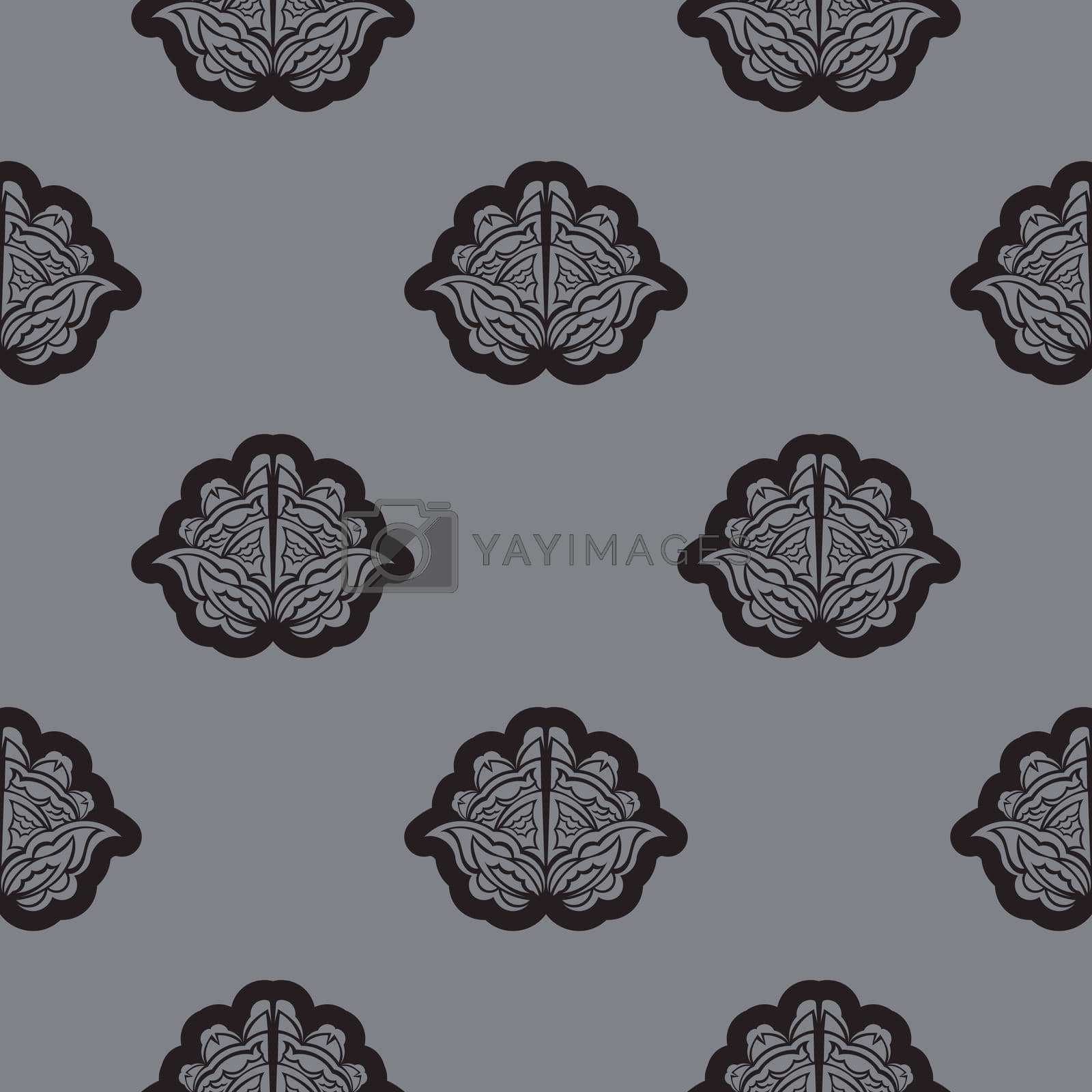 Seamless pattern with antique style ornament. Good for garments, textiles, backgrounds and prints. Vector illustration.