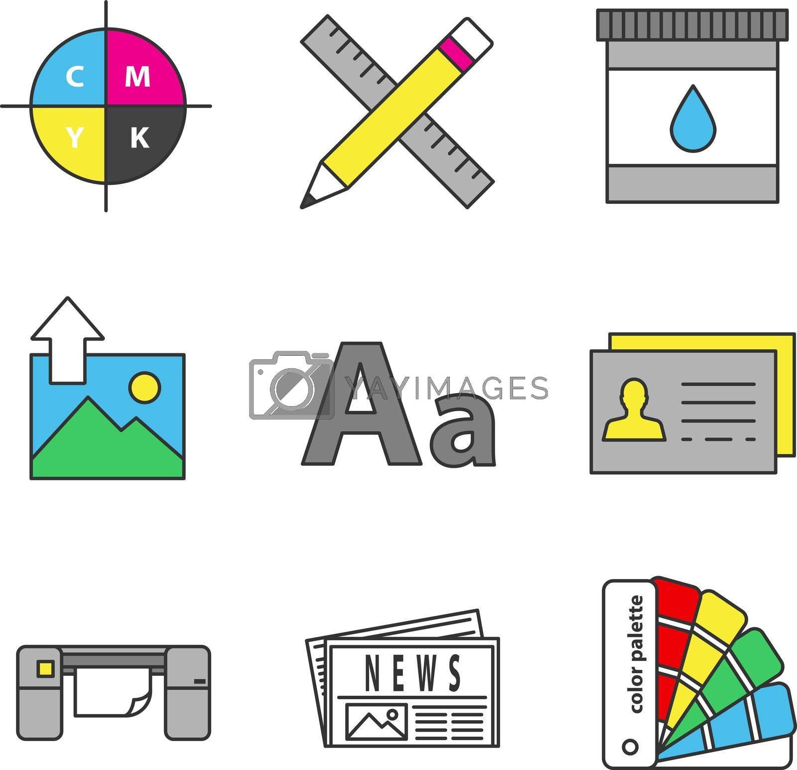 Royalty free image of Printing color icons set by bsd