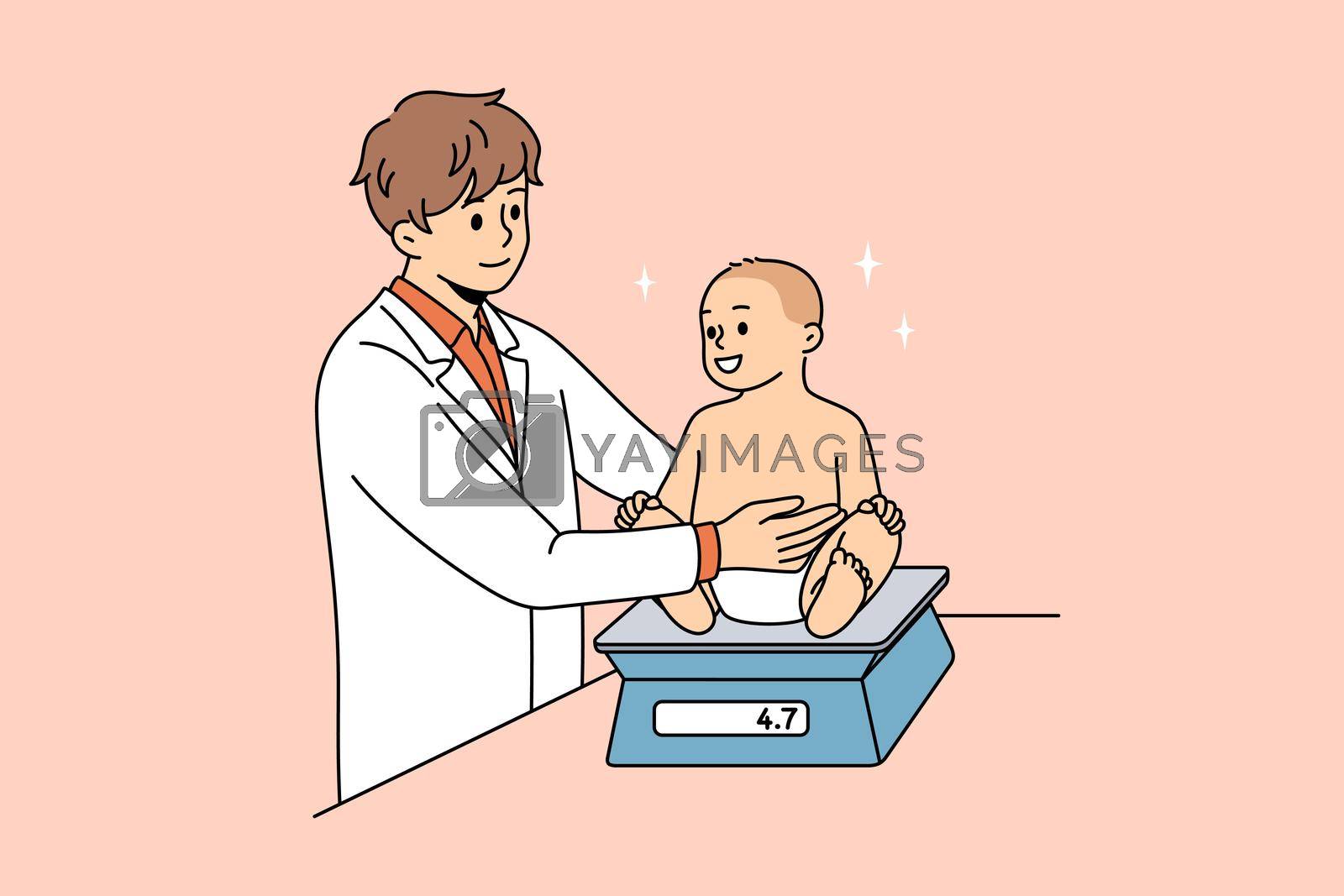 Royalty free image of Working as pediatrician with babies concept. by VECTORIUM