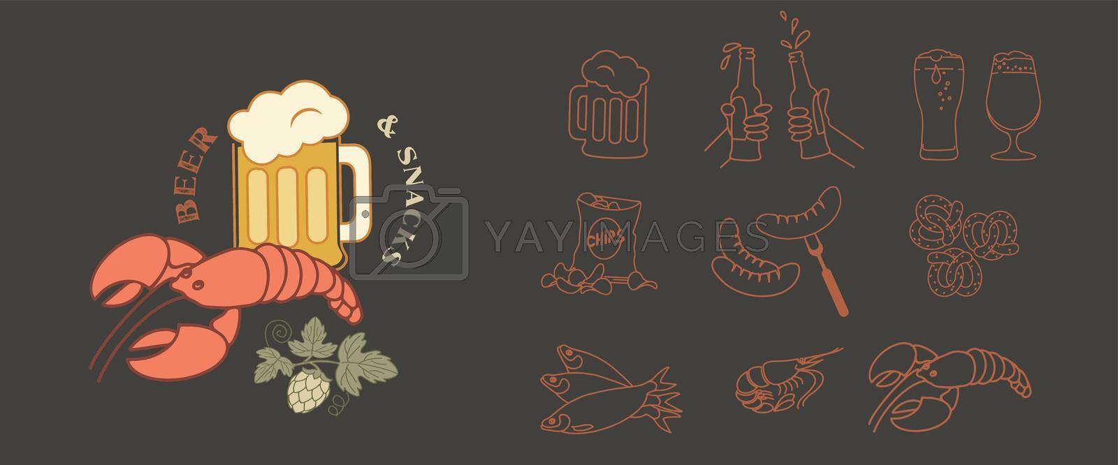 Royalty free image of A set of beer and snack icons by GALA_art