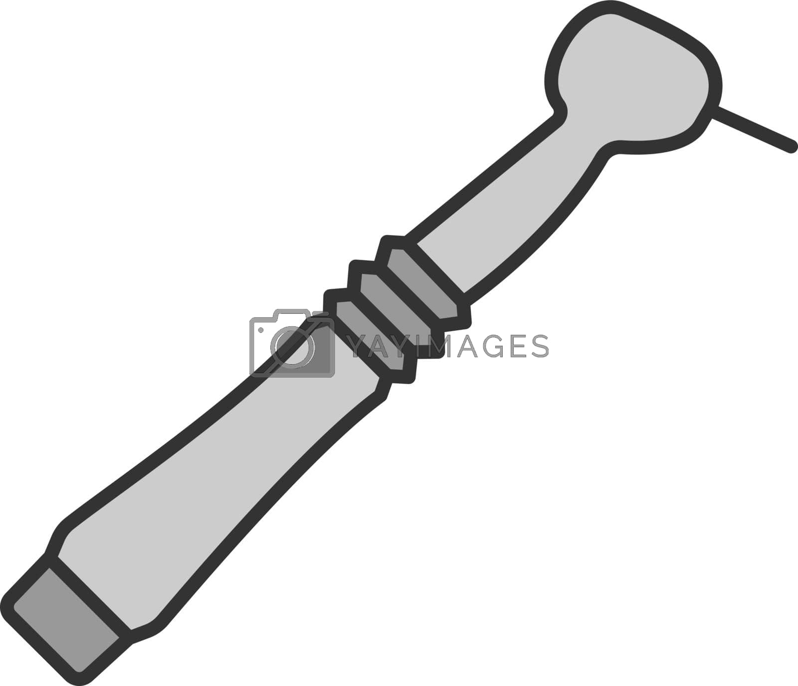Dental drill color icon. Dental handpiece. Isolated vector illustration