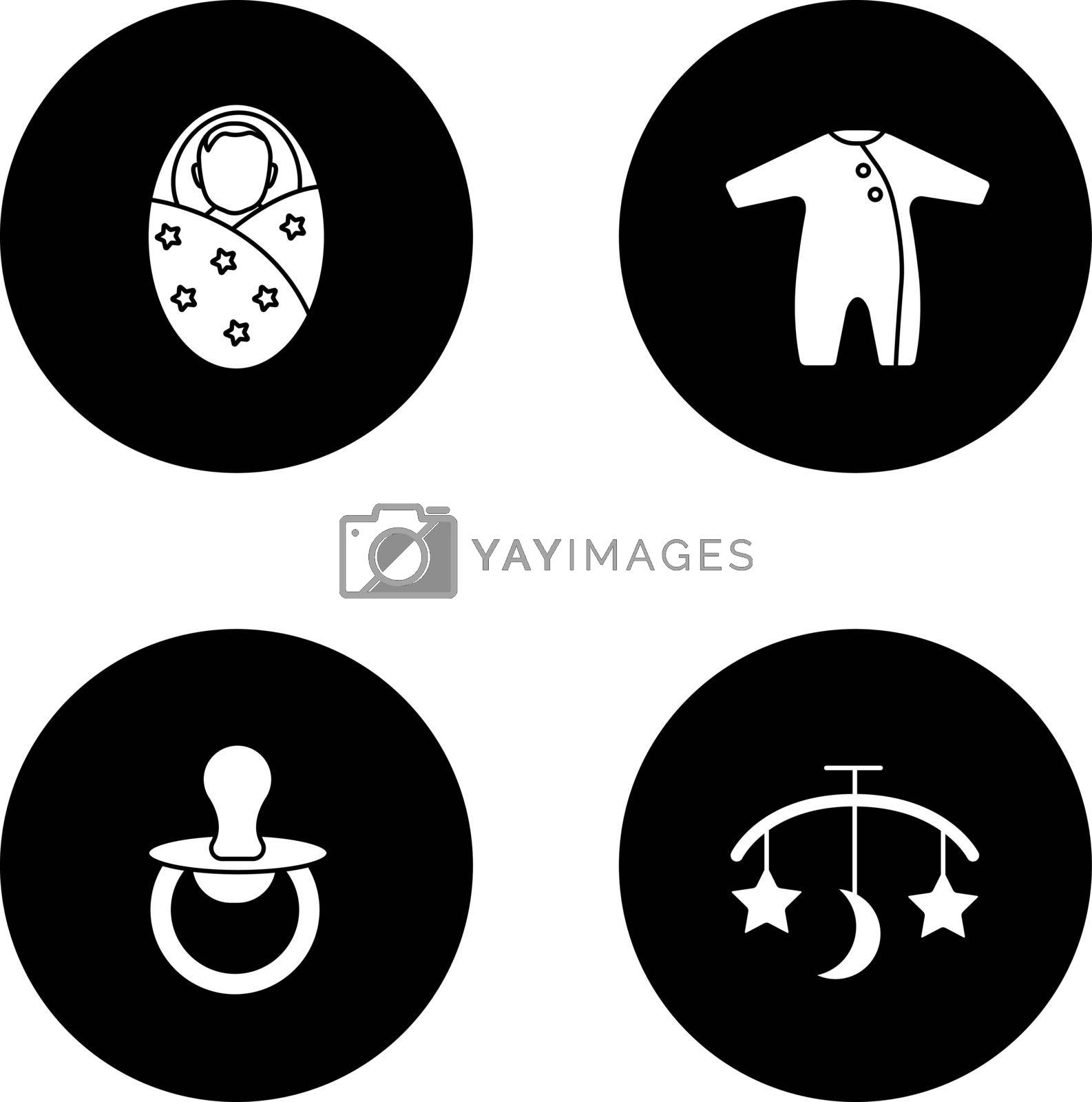 Royalty free image of Childcare glyph icons set by bsd
