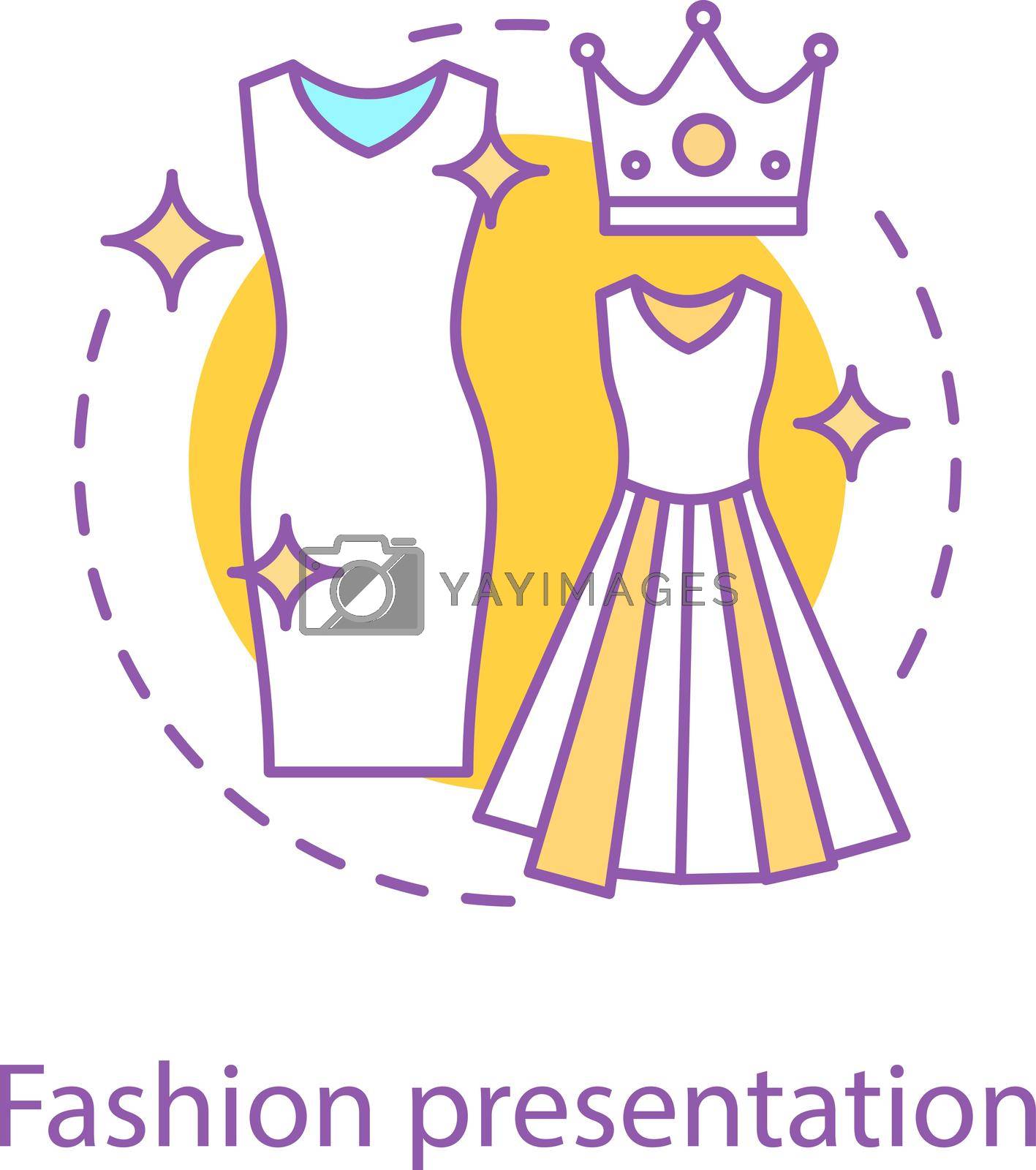 Fashion presentation concept icon. Clothes store idea thin line illustration. Dress code. Formal wear. Vector isolated outline drawing
