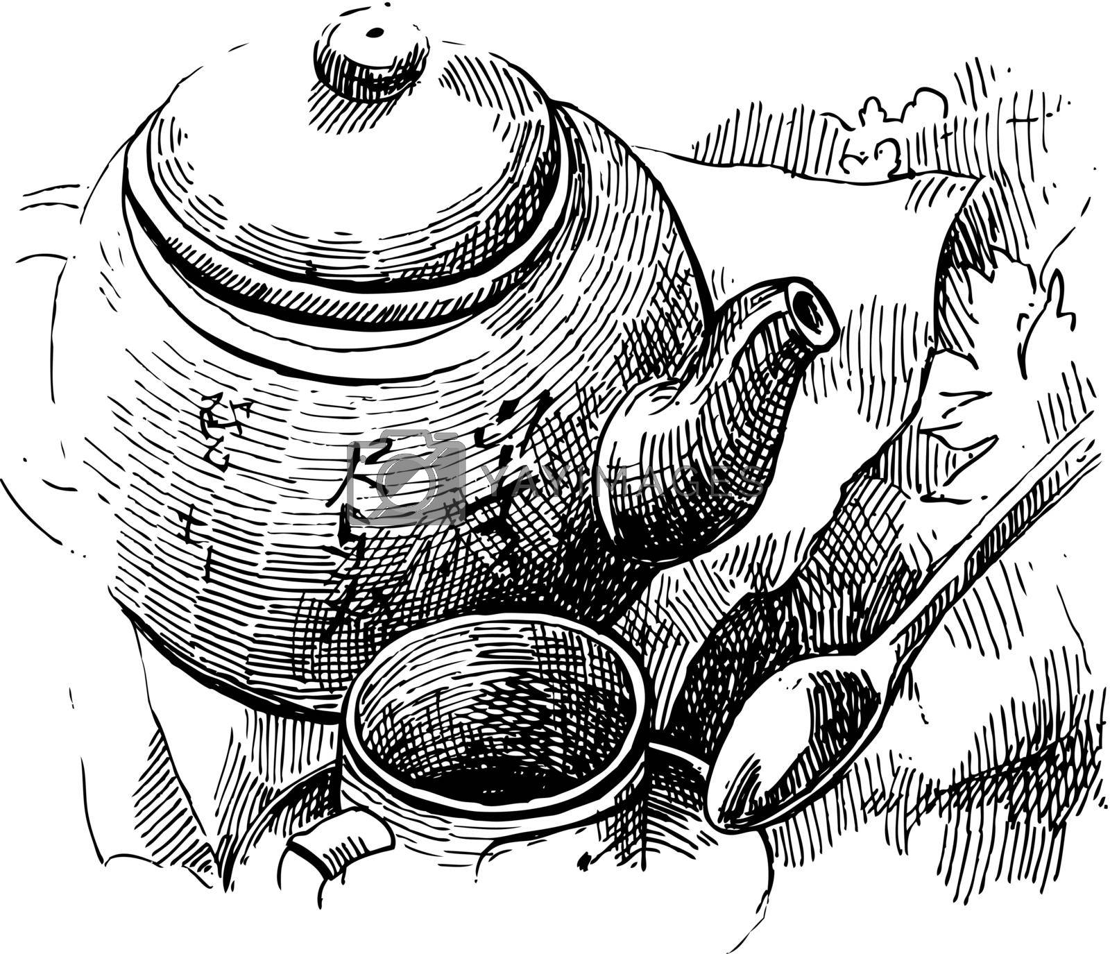 Royalty free image of Still life with tea pot by steshnikova