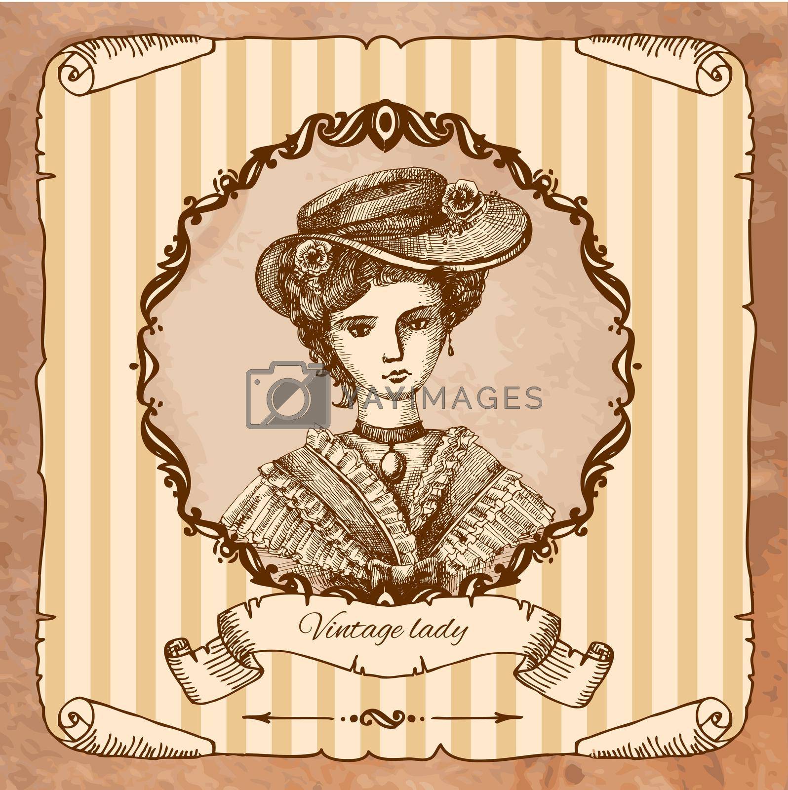 Royalty free image of Elegant lady - Vintage engraved illustration by steshnikova