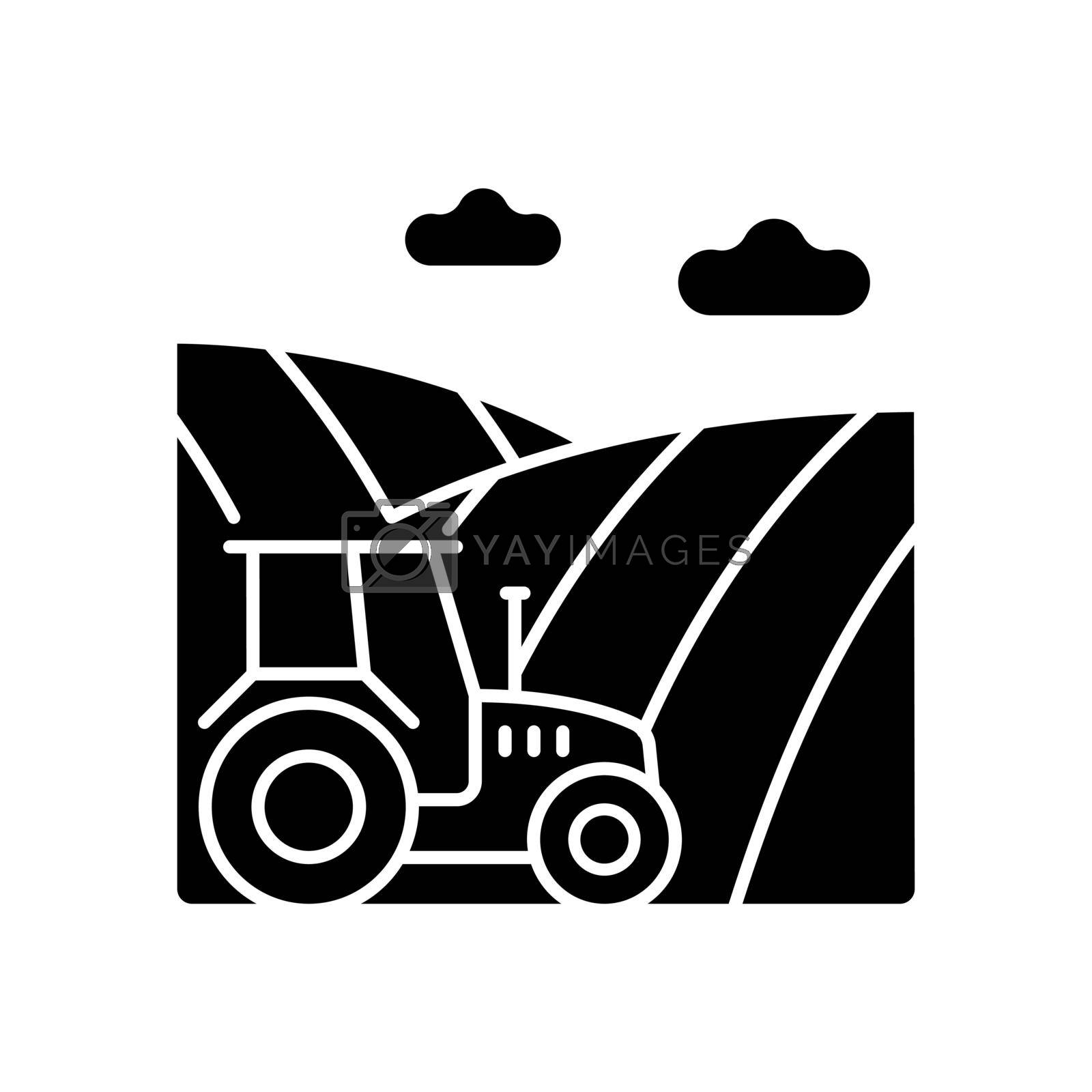 Royalty free image of Arable land black glyph icon by bsd