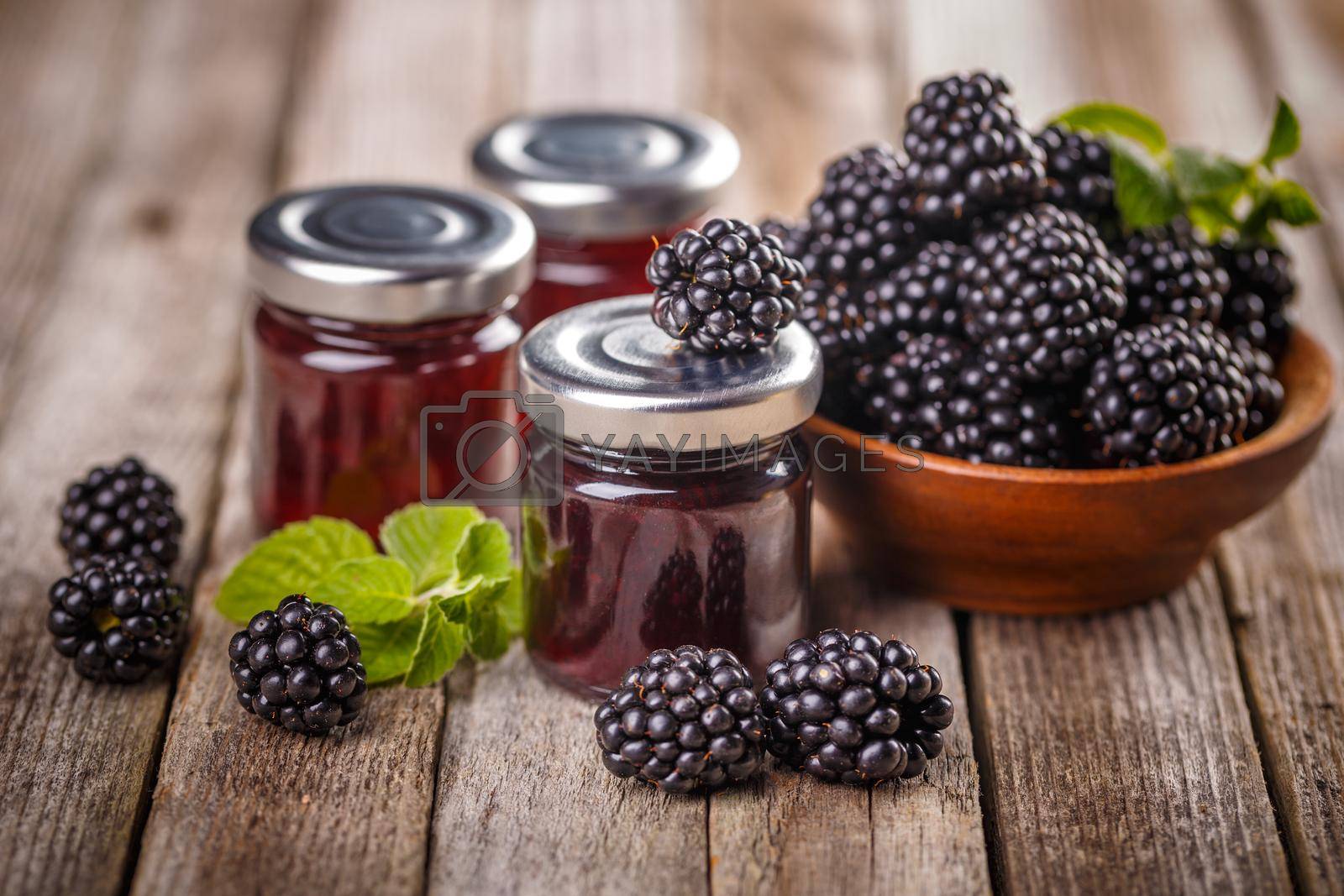 Royalty free image of Blackberry fruit and jam  by grafvision