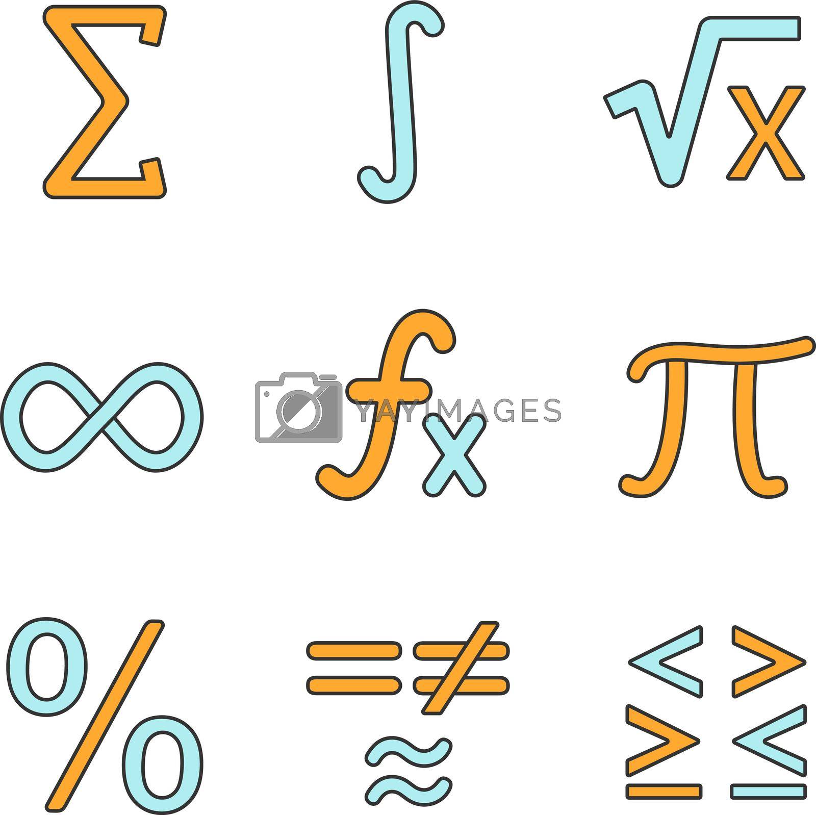 Royalty free image of Mathematics color icons set by bsd