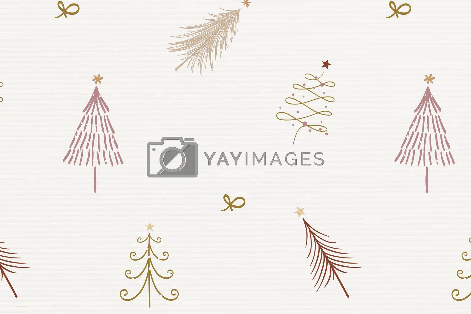 Royalty free image of Festive Christmas background, cute doodle in cream color vector by vectorart
