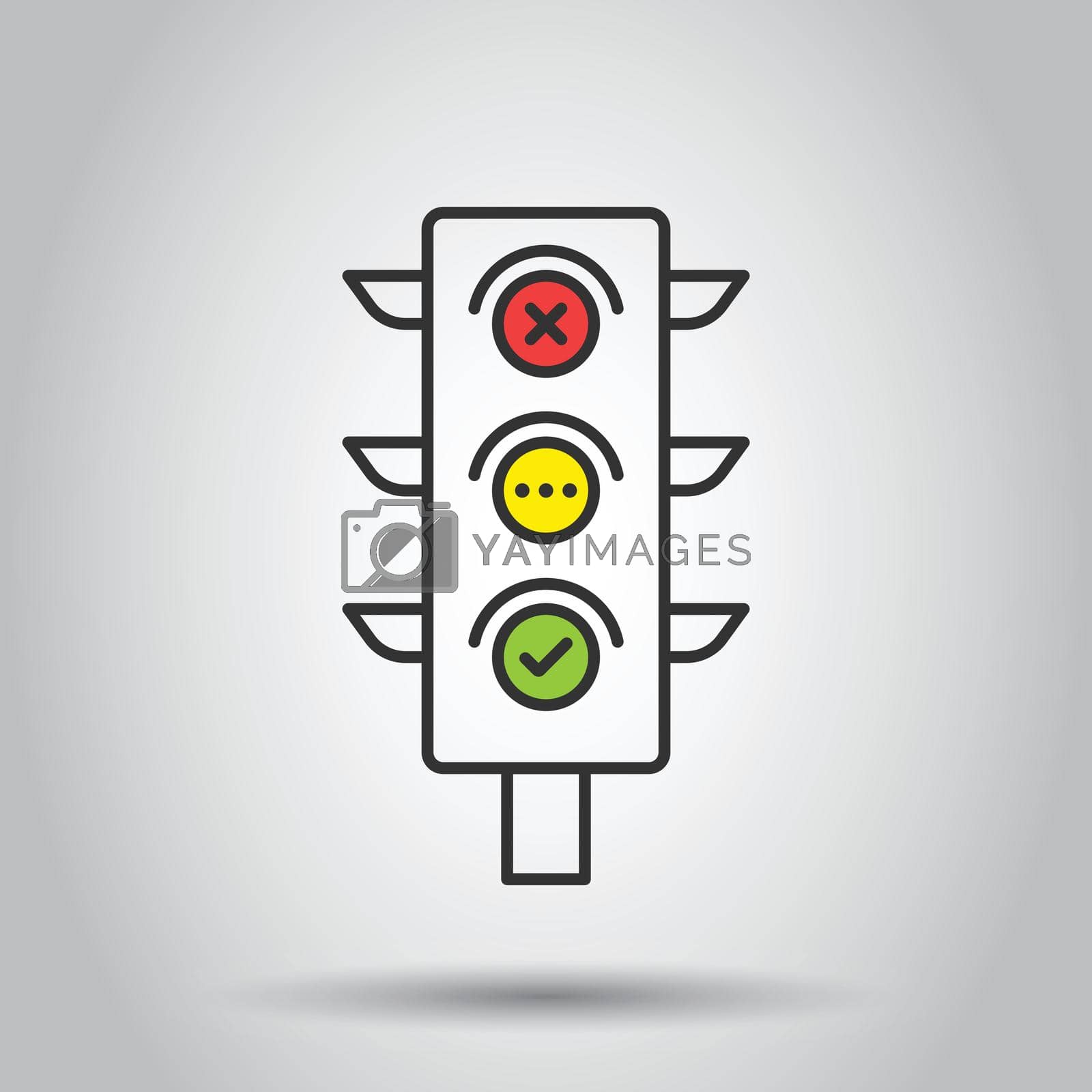 Royalty free image of Semaphore icon in flat style. Traffic light vector illustration on white isolated background. Crossroads business concept. by LysenkoA
