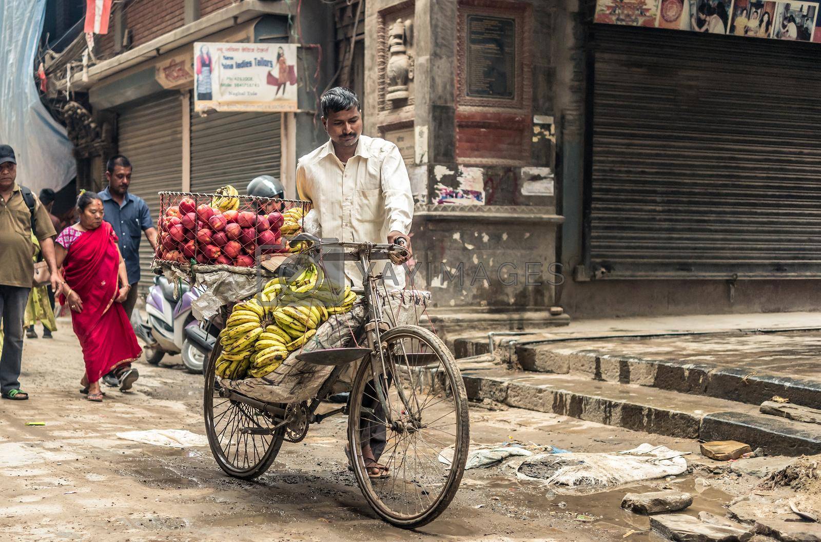Royalty free image of fruit market in Kathmandu by tan4ikk1