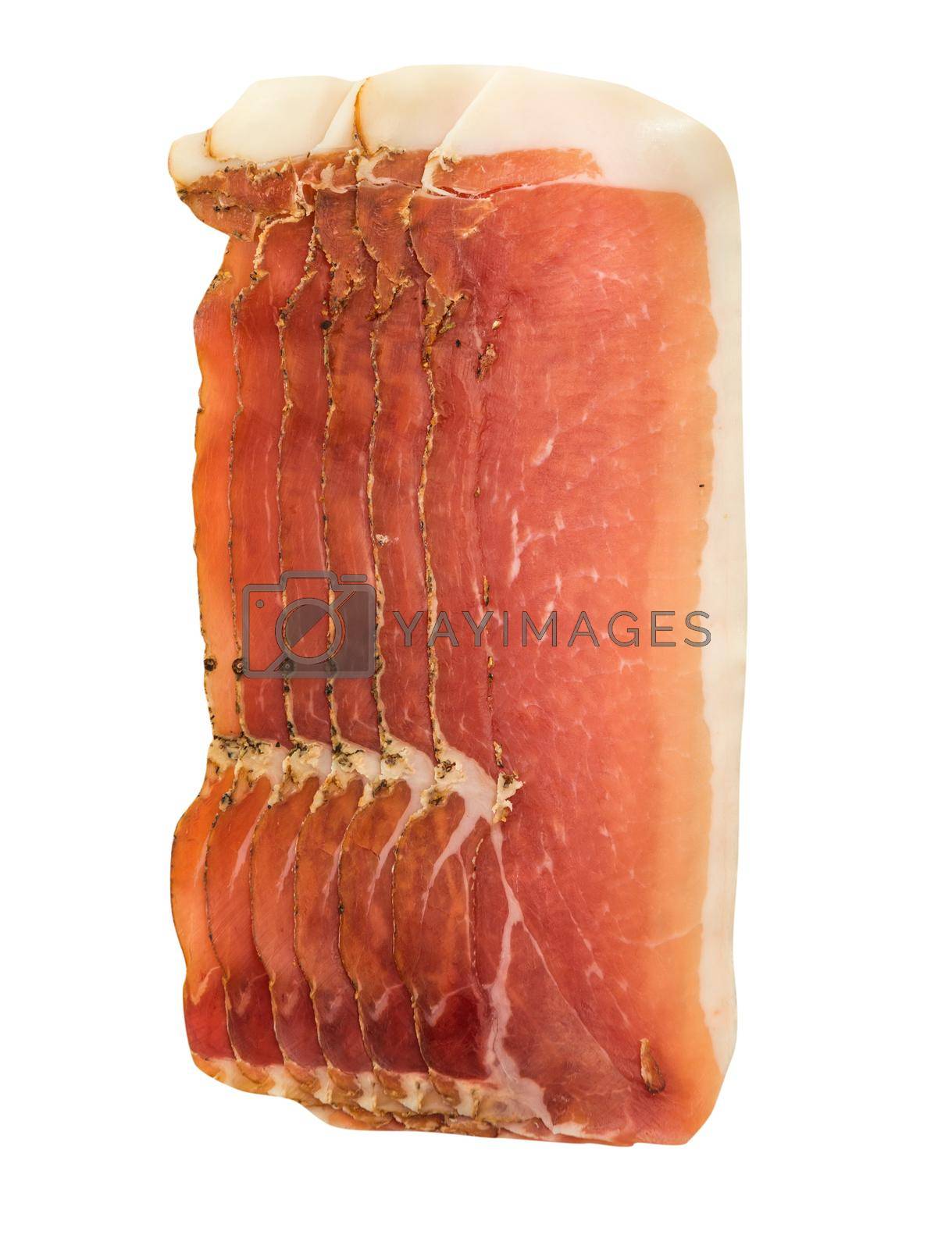 Royalty free image of platter of spanish cured pork ham jamon by tan4ikk1
