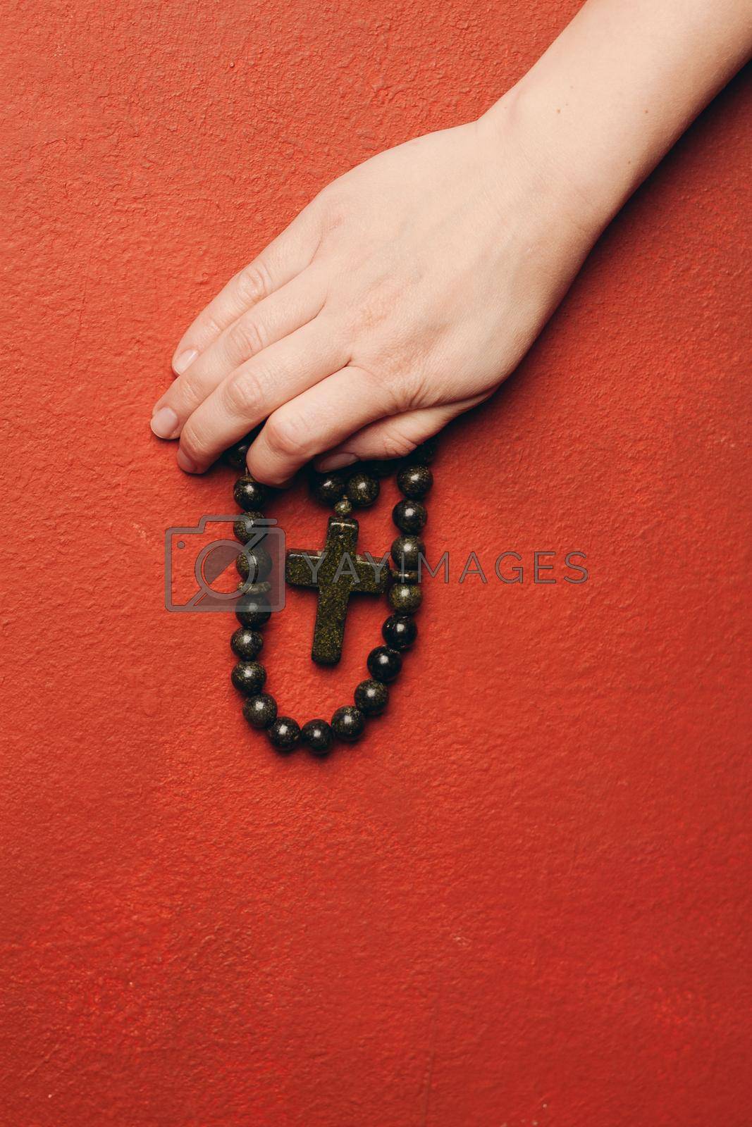 Royalty free image of rosary beads with a cross catholicism christianity by Vichizh