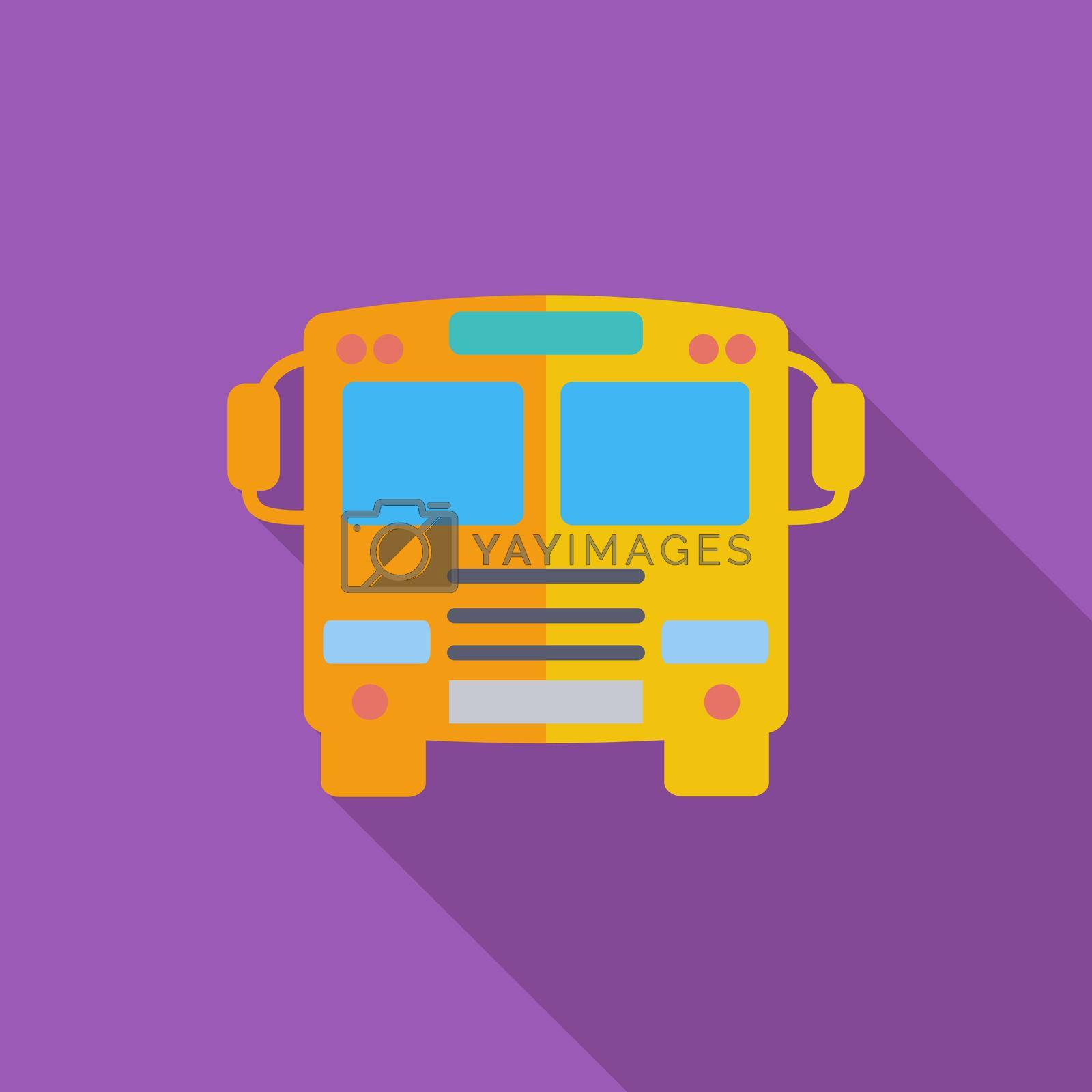 Bus icon. Flat vector related icon with long shadow for web and mobile applications. It can be used as - logo, pictogram, icon, infographic element. Vector Illustration.