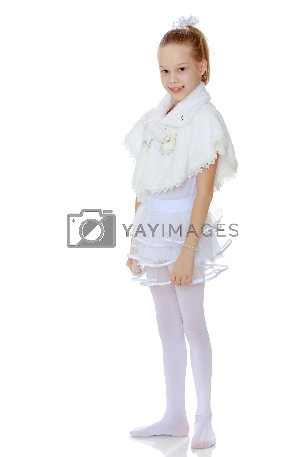 Royalty free image of Little girl in gymnastics leotard. by kolesnikov_studio